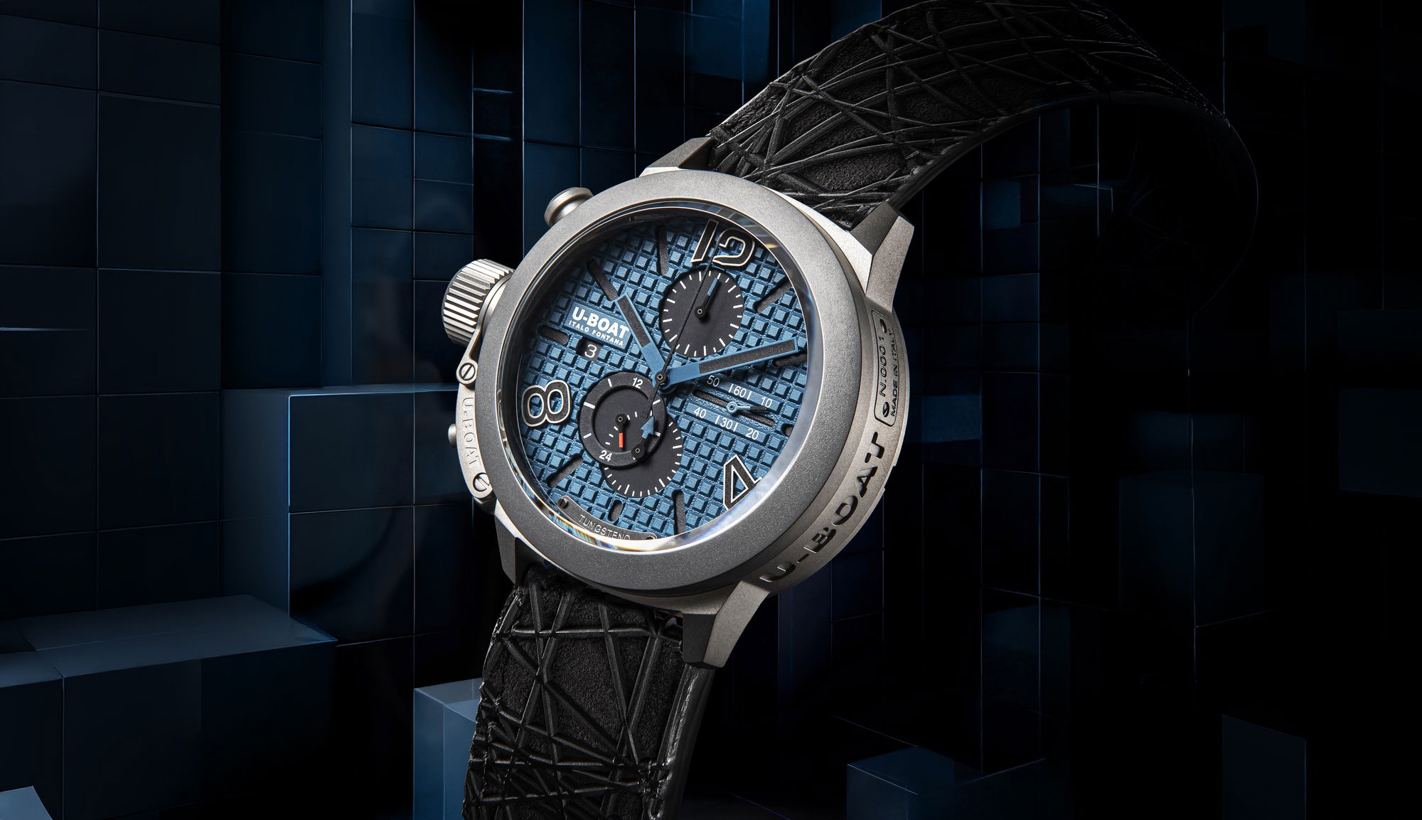 IMG_9081 U-Boat Classico 45 Titanium Tungsten Blue 3003 Replica 4