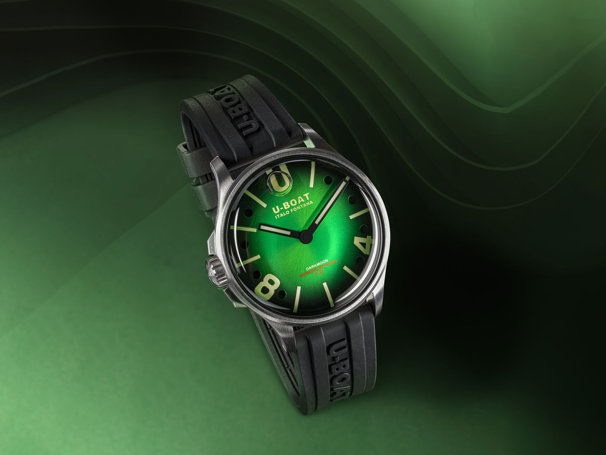 U-Boat Darkmoon 40 Green SS Soleil 9502 Replica 4