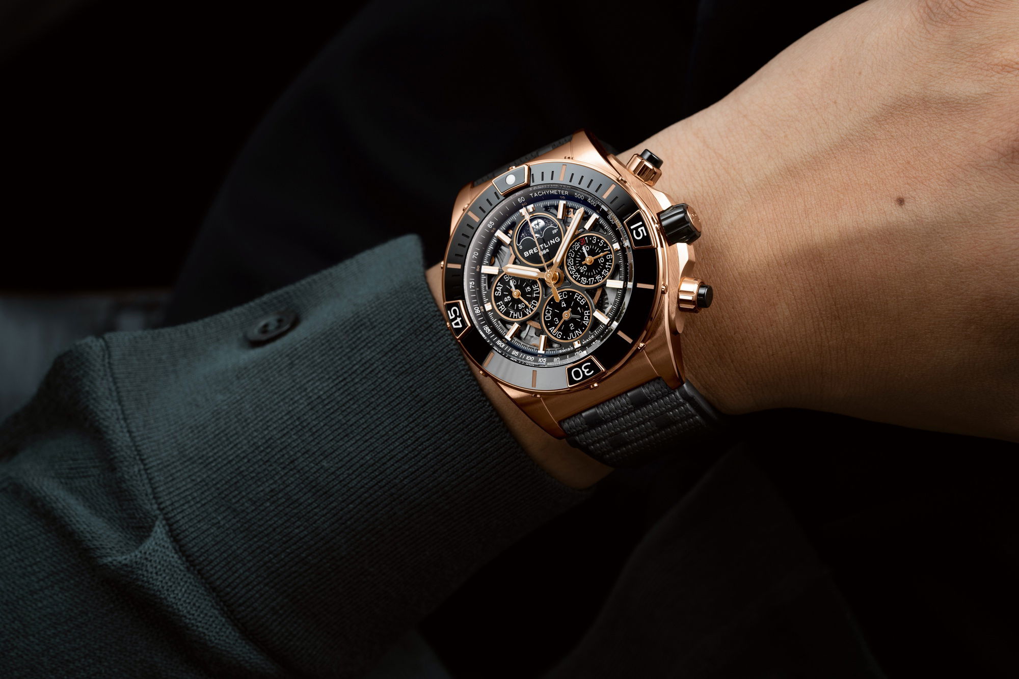 IMG_9081 Breitling Super Chronomat B19 44 Perpetual Calendar 140th Anniversary RB19301A1G1S1 Replica 5