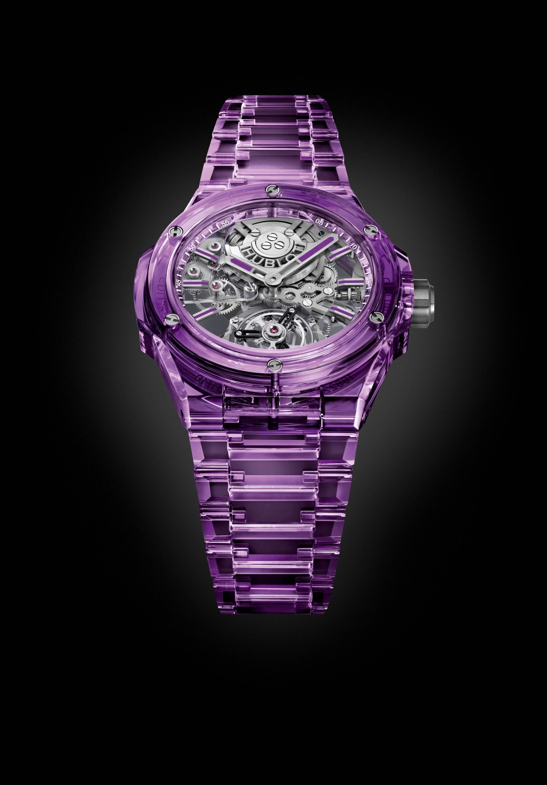 Hublot Big Bang Integrated Tourbillon Full Purple Sapphire 455.JM.0120.JM Replica 5
