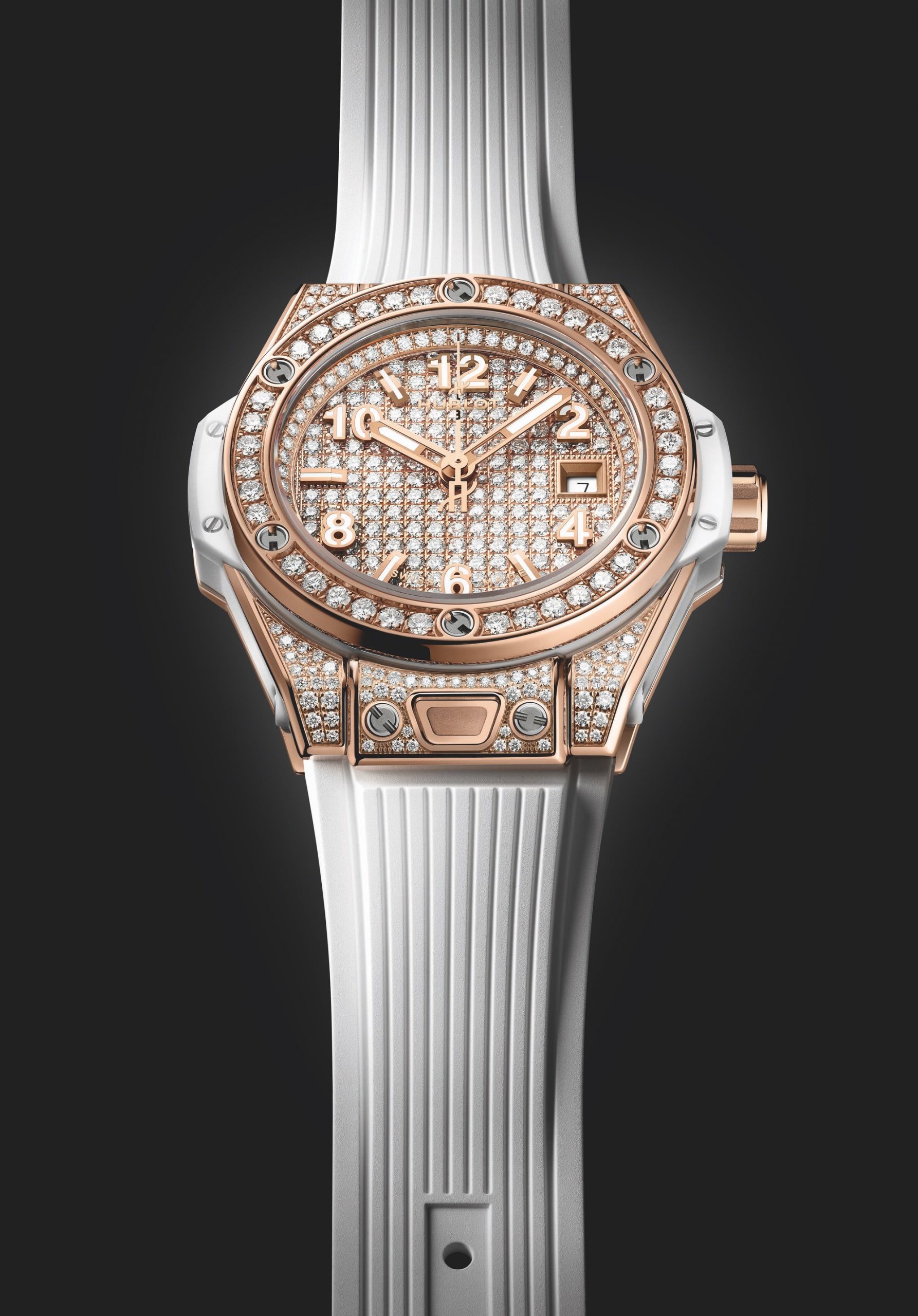 Hublot Big Bang One Click King Gold White Full Pave 485.OE.9000.RW.1604 Replica 5