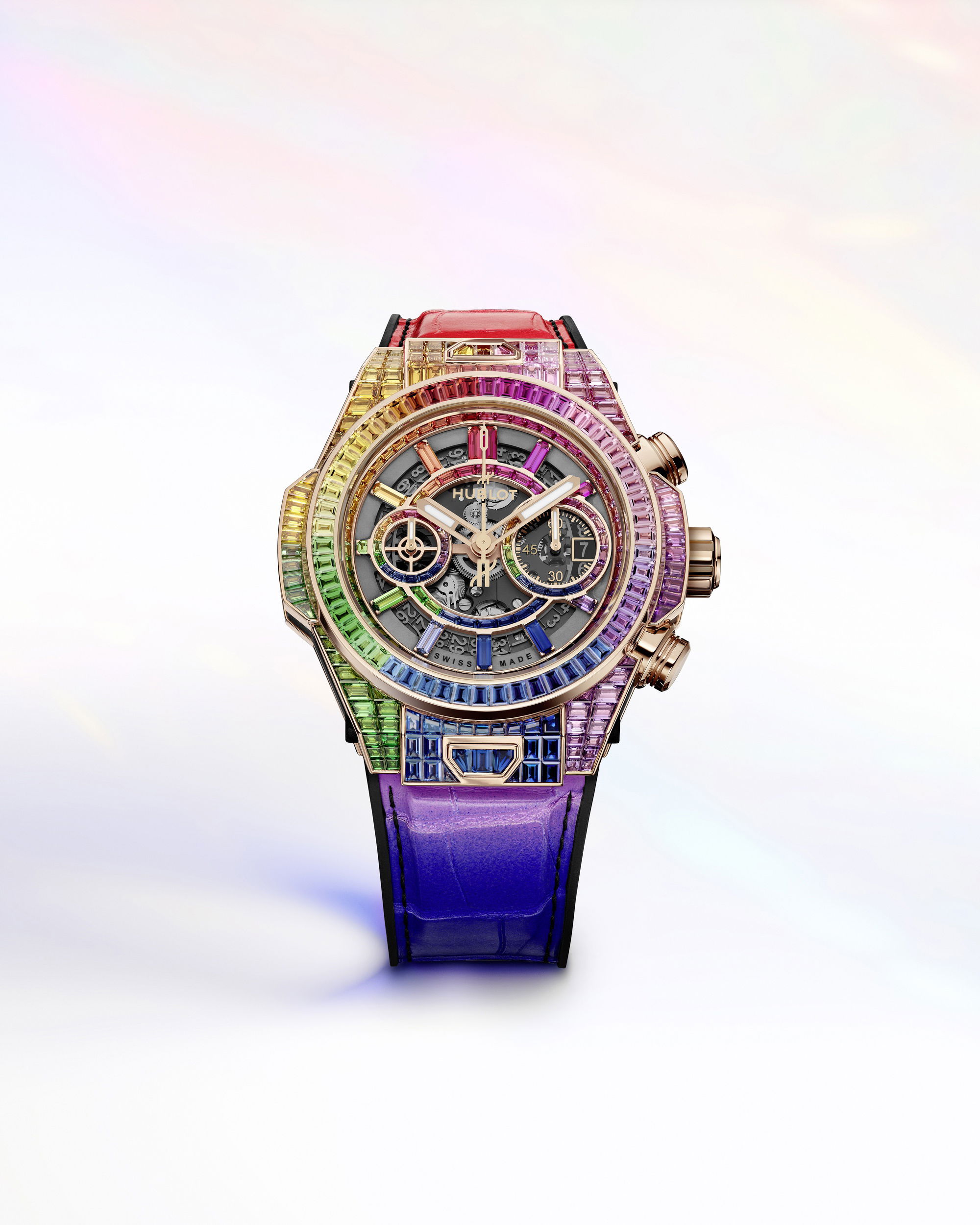 IMG_9081 Hublot Big Bang Unico High Jewellery King Gold Rainbow 421.OX.9099.LR.9999 Replica 5