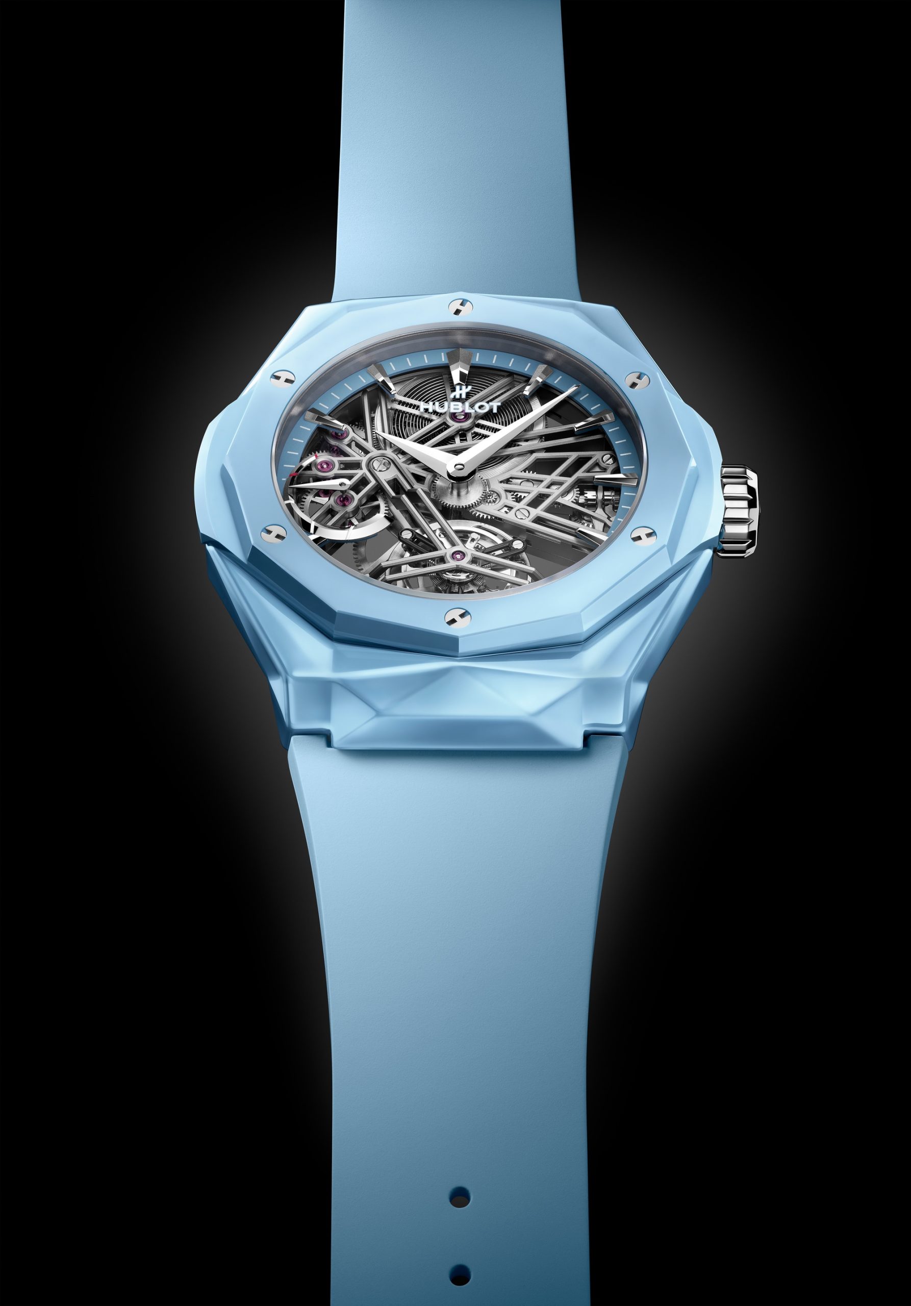 IMG_9081 Hublot Classic Fusion Tourbillon Orlinski Ceramic Sky Blue 505.ES.5129.RX.ORL24 Replica 5