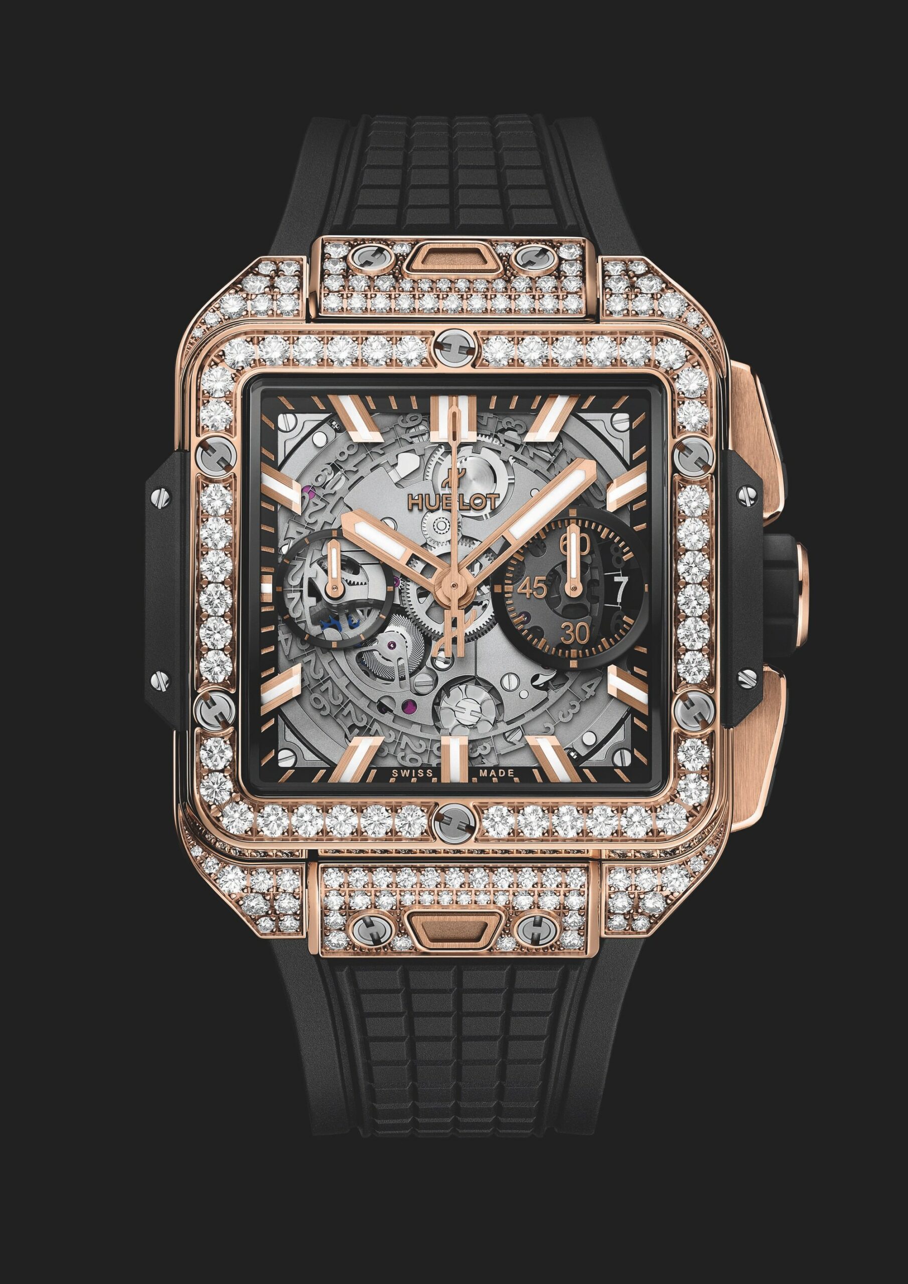 IMG_9081 Hublot Square Bang Unico King Gold Pave 821.OX.0180.RX.1604 Replica 5