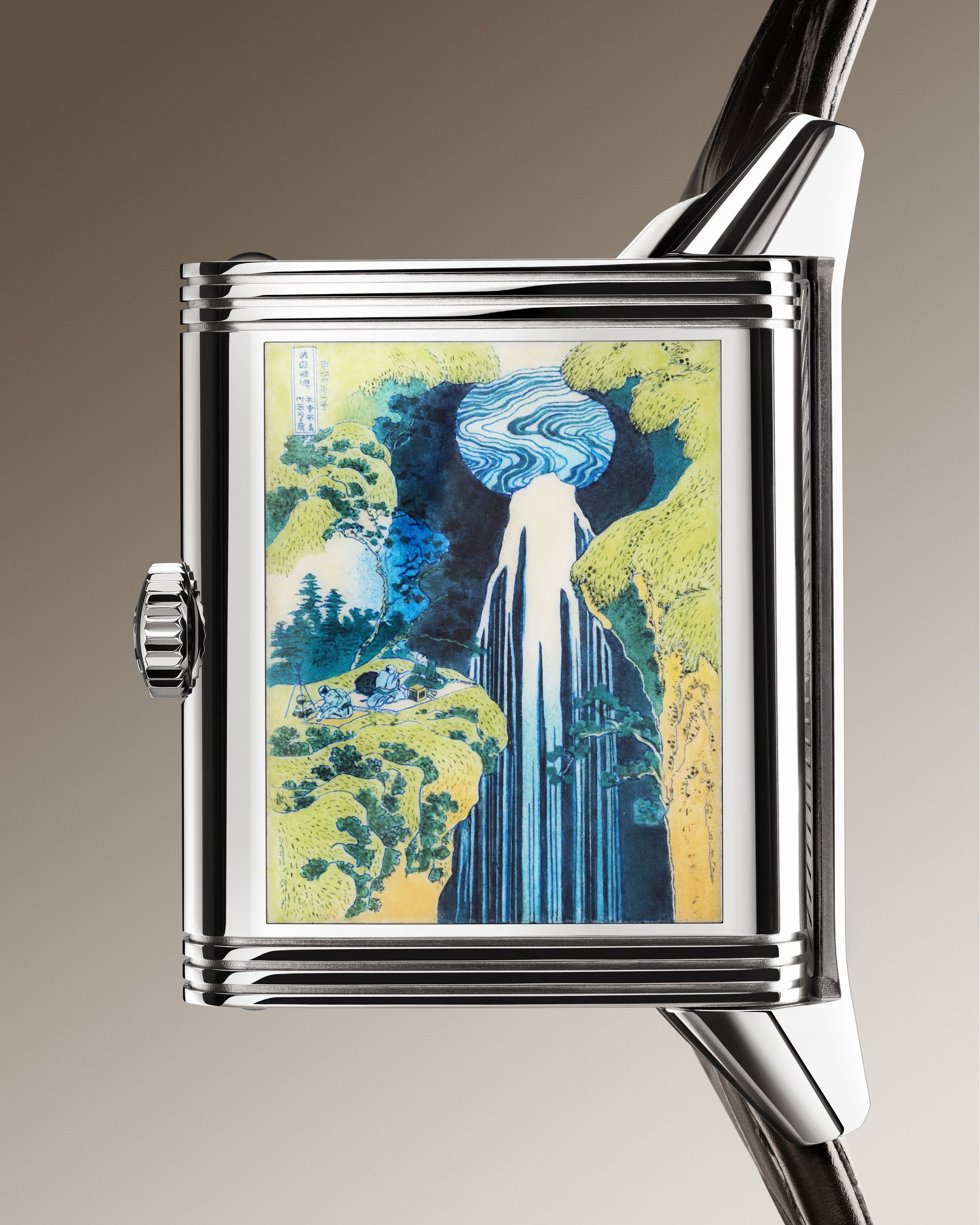 IMG_9081 Jaeger-LeCoultre Reverso Tribute Enamel Hokusai ‘Amida Falls’ Q39334T3 Replica 5
