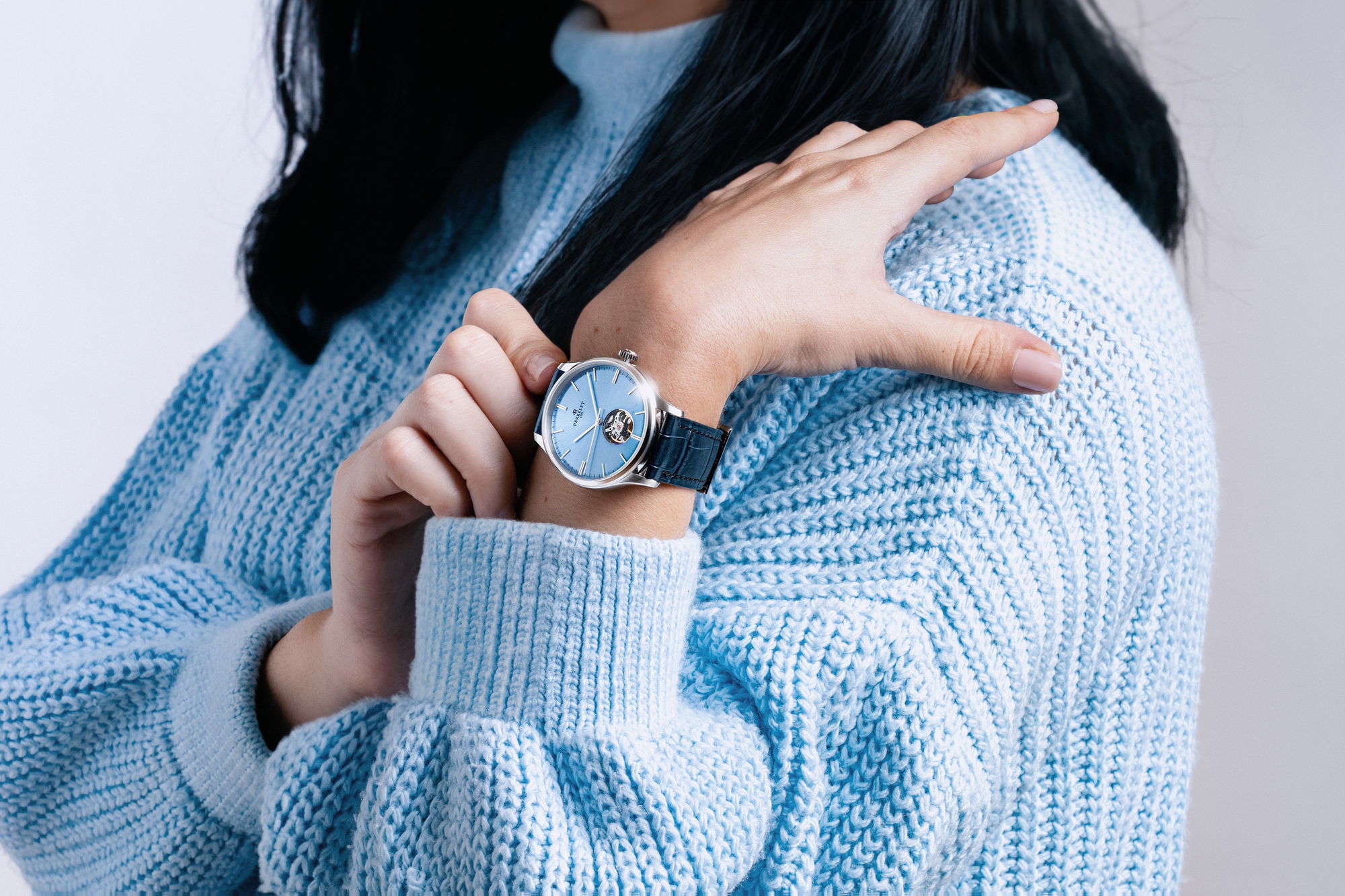 IMG_9081 Perrelet Weekend Open Heart Ice Blue A1302/A Replica 5