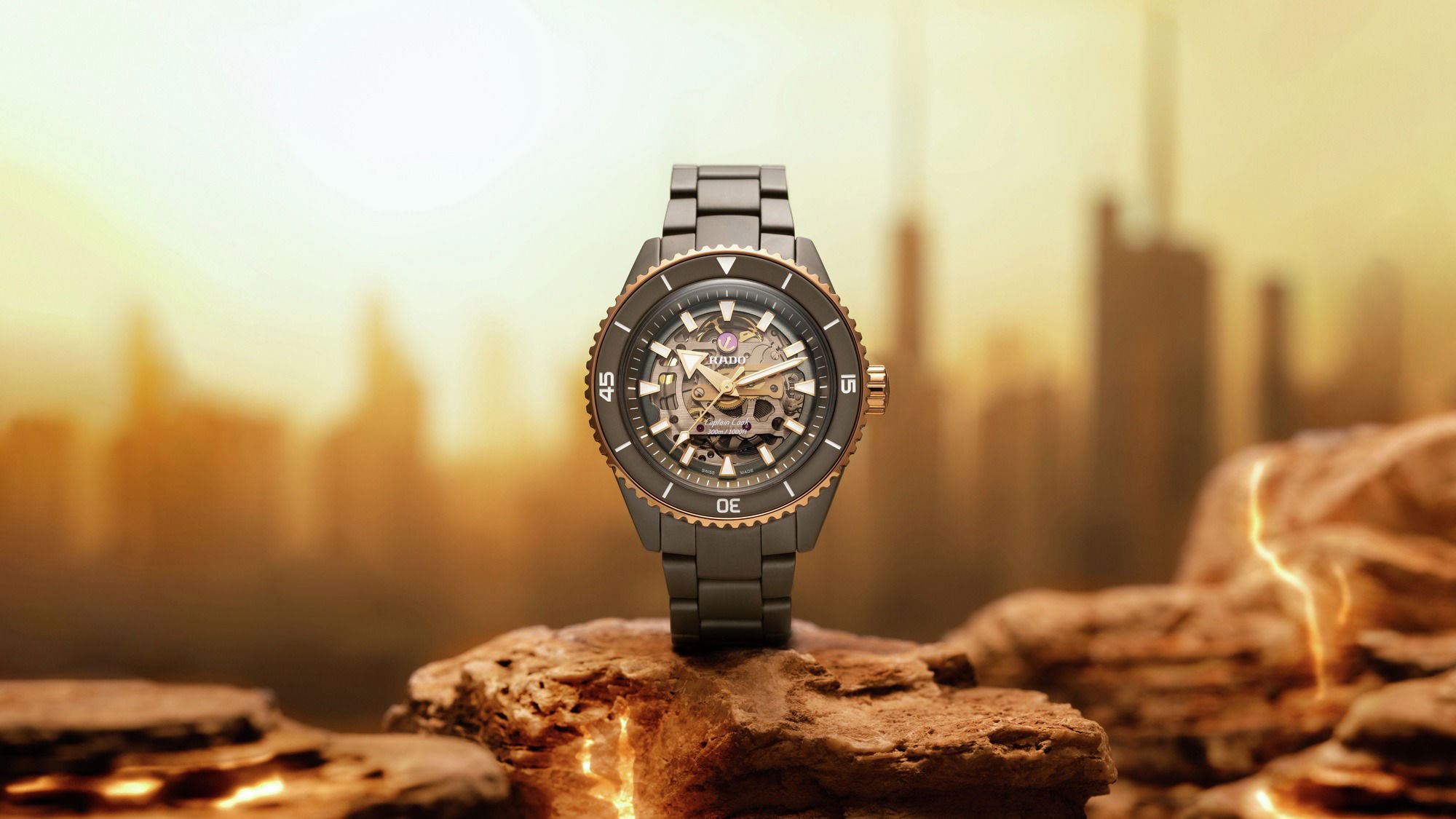 Rado Captain Cook High-Tech Ceramic Skeleton R32150162 Replica 5