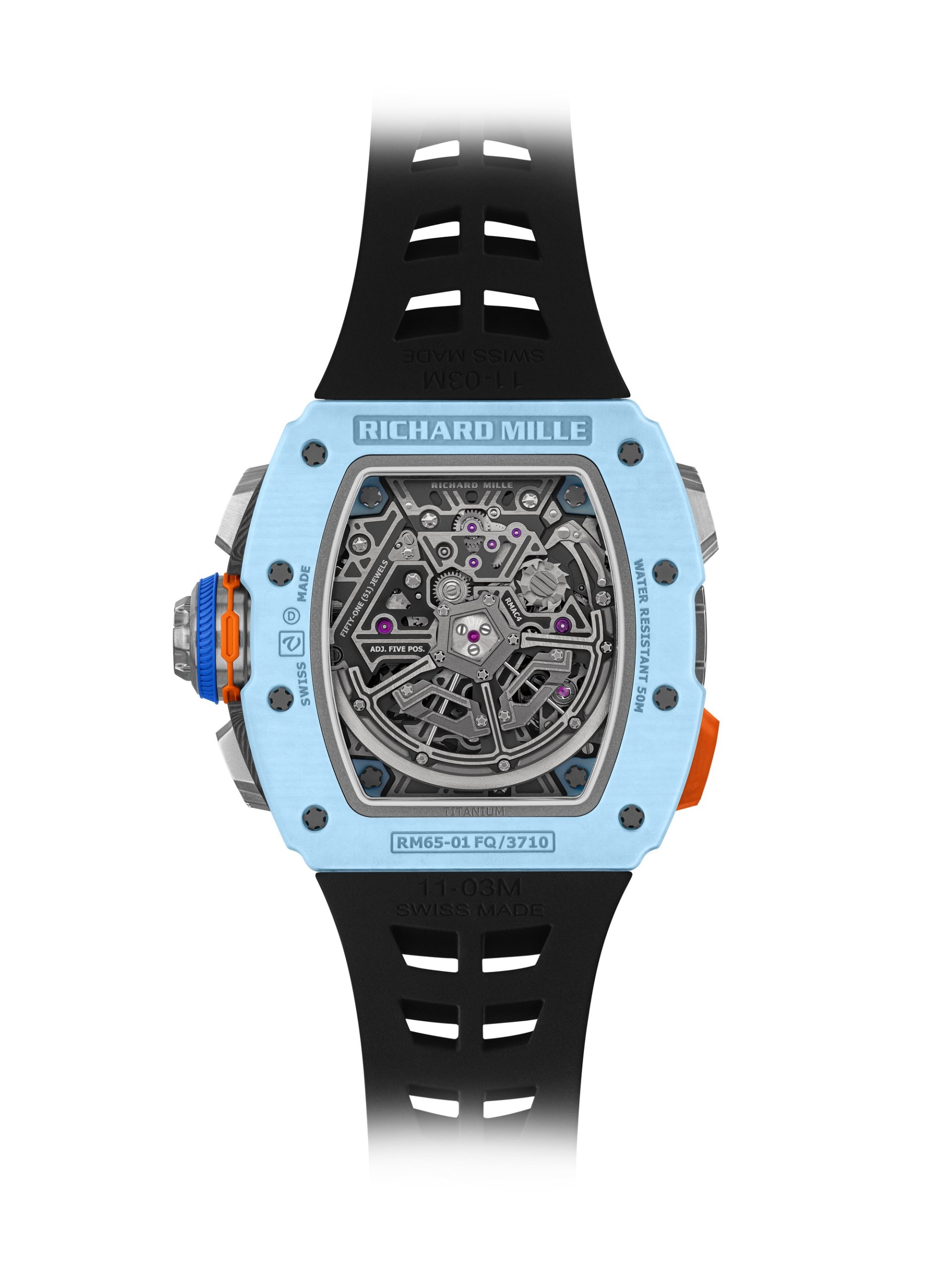 Richard Mille RM 65-01 Automatic Split-Seconds Chronograph Pastek Blue Quartz TPT? rm-65-01 Replica 5