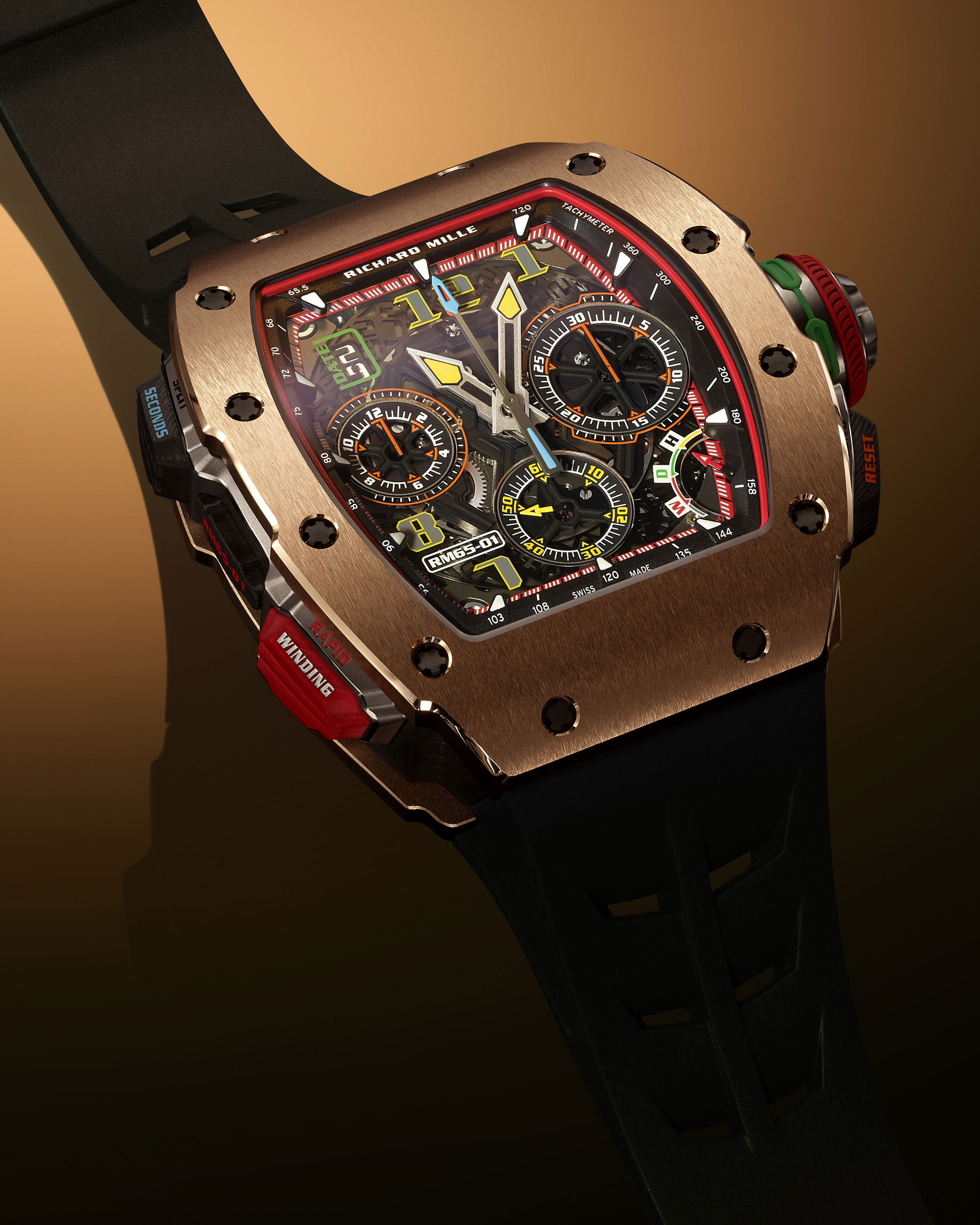 IMG_9081 Richard Mille RM 65-01 Automatic Split-Seconds Chronograph Red Gold and Carbon TPT? rm-65-01 Replica 5