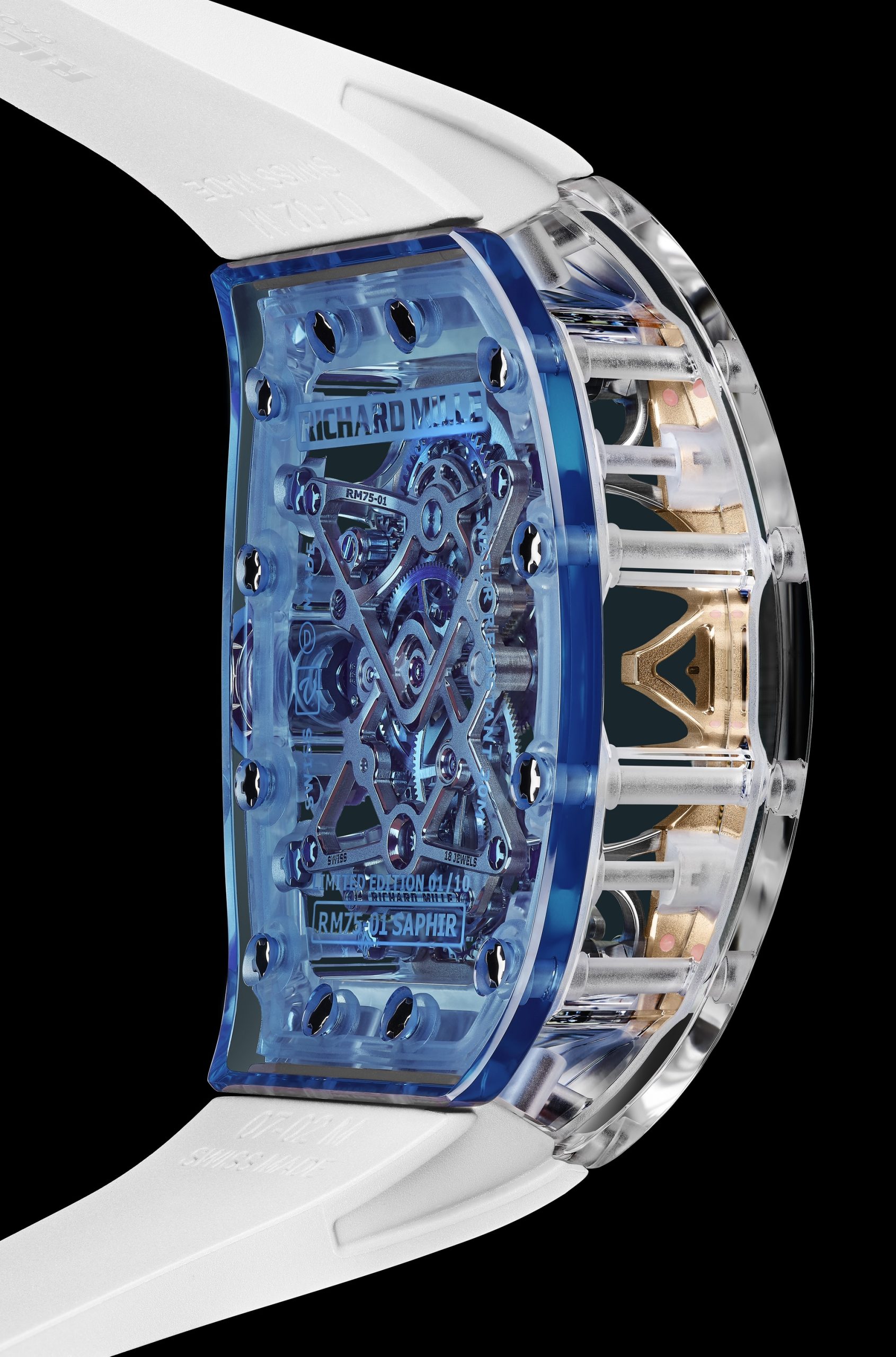 IMG_9081 Richard Mille RM 75-01 Flying Tourbillon Sapphire Blue rm-75-01 Replica 5