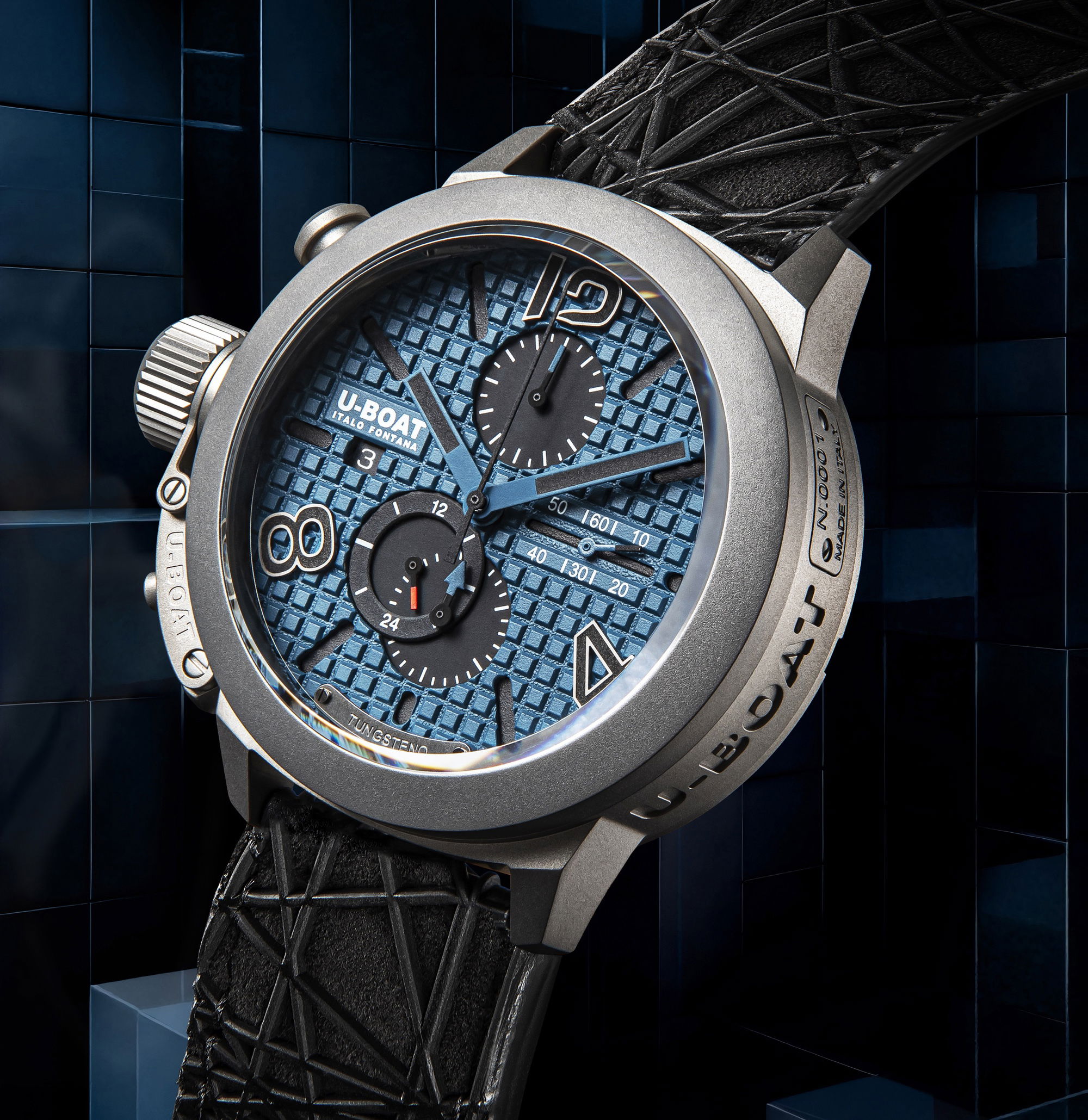 IMG_9081 U-Boat Classico 45 Titanium Tungsten Blue 3003 Replica 5