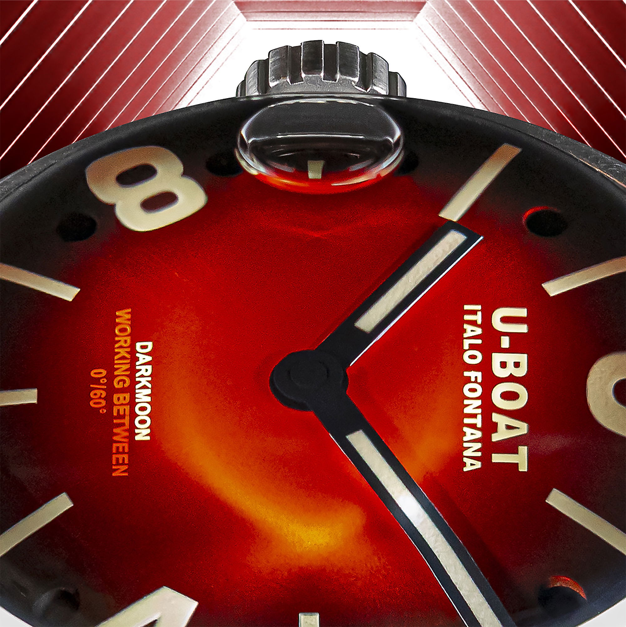 U-Boat Darkmoon 40 Red SS Soleil 9500 Replica 5