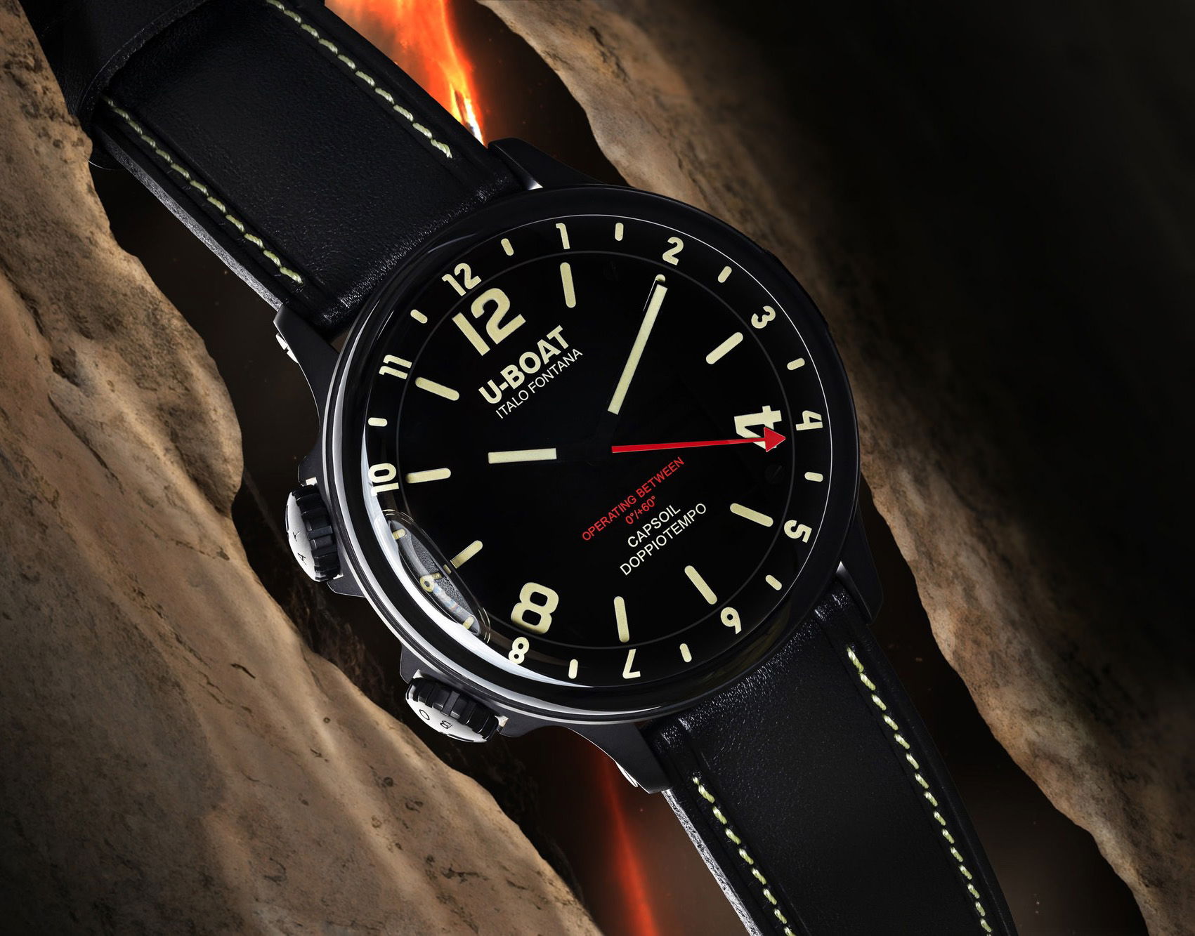 U-Boat Capsoil Doppiotempo 55 DLC BK BE 9671 Replica 6