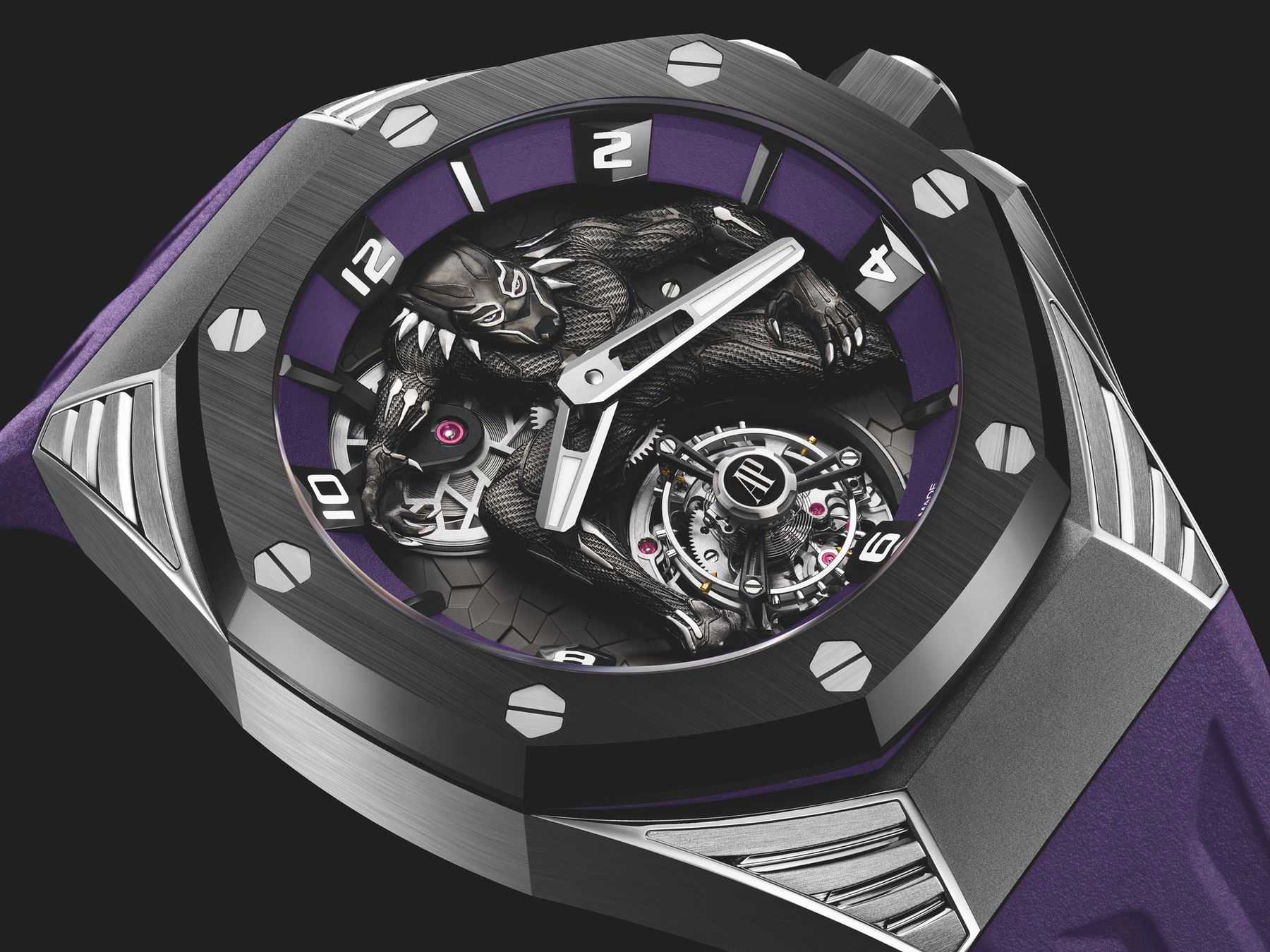 Audemars Piguet Royal Oak Concept Black Panther Flying Tourbillon 26620IO.OO.D077CA.01 Replica 6