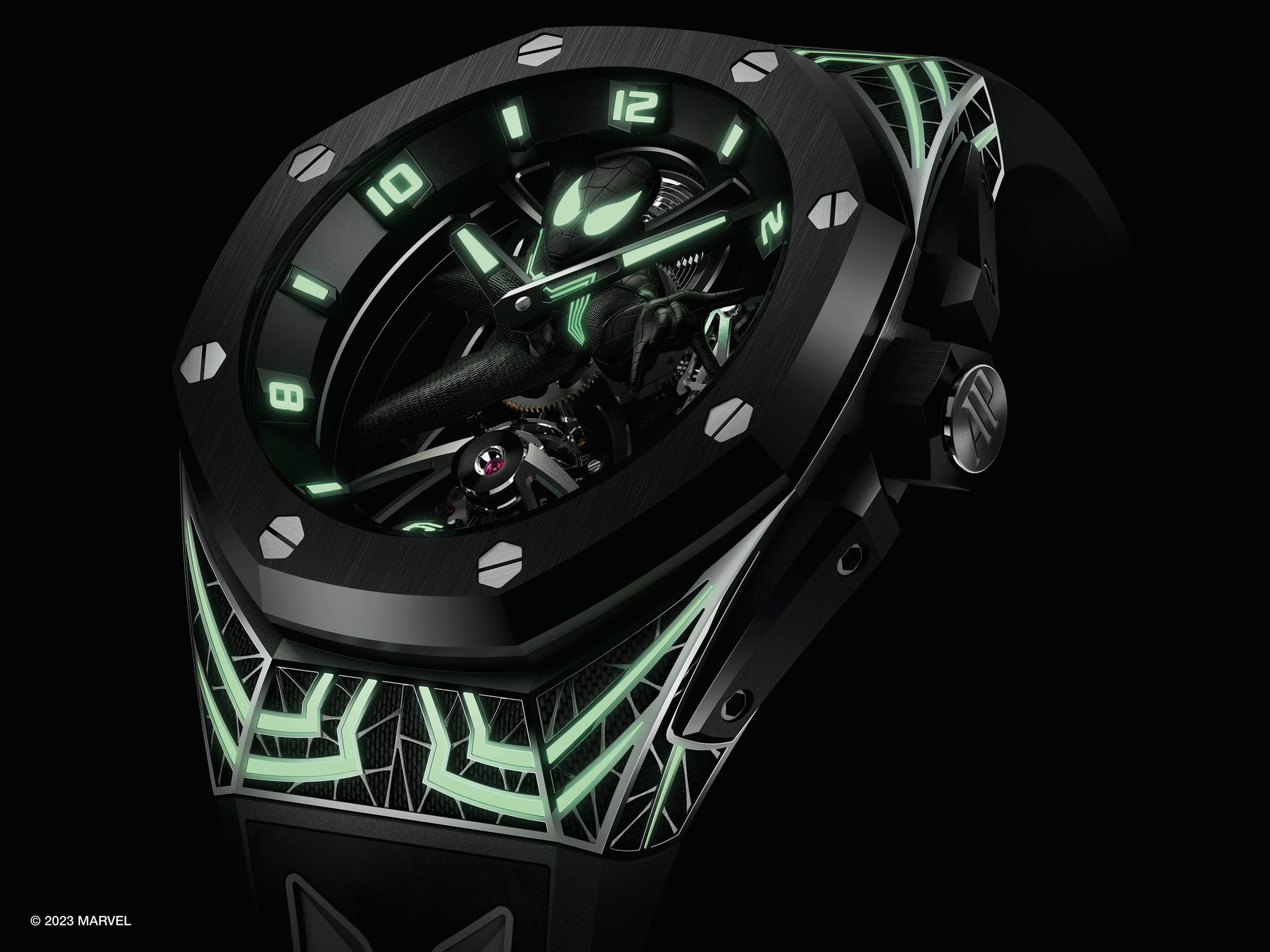 IMG_9081 Audemars Piguet Royal Oak Concept Tourbillon “Black Suit Spider Man” 26632CN.OO.D100CA.01 Replica 6