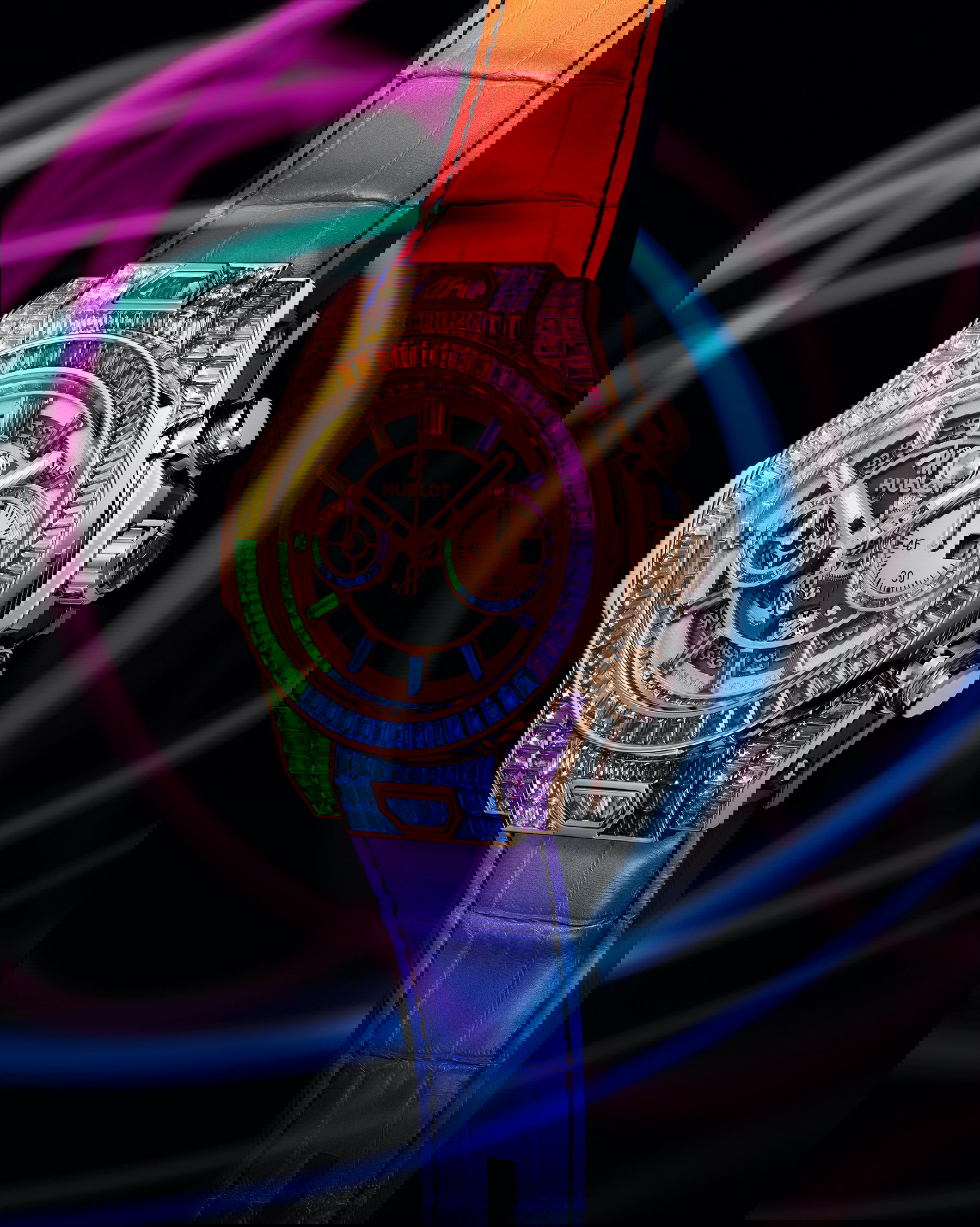 IMG_9081 Hublot Big Bang Unico High Jewelery Rainbow 411.OX.9099.LR.9999 Replica 6