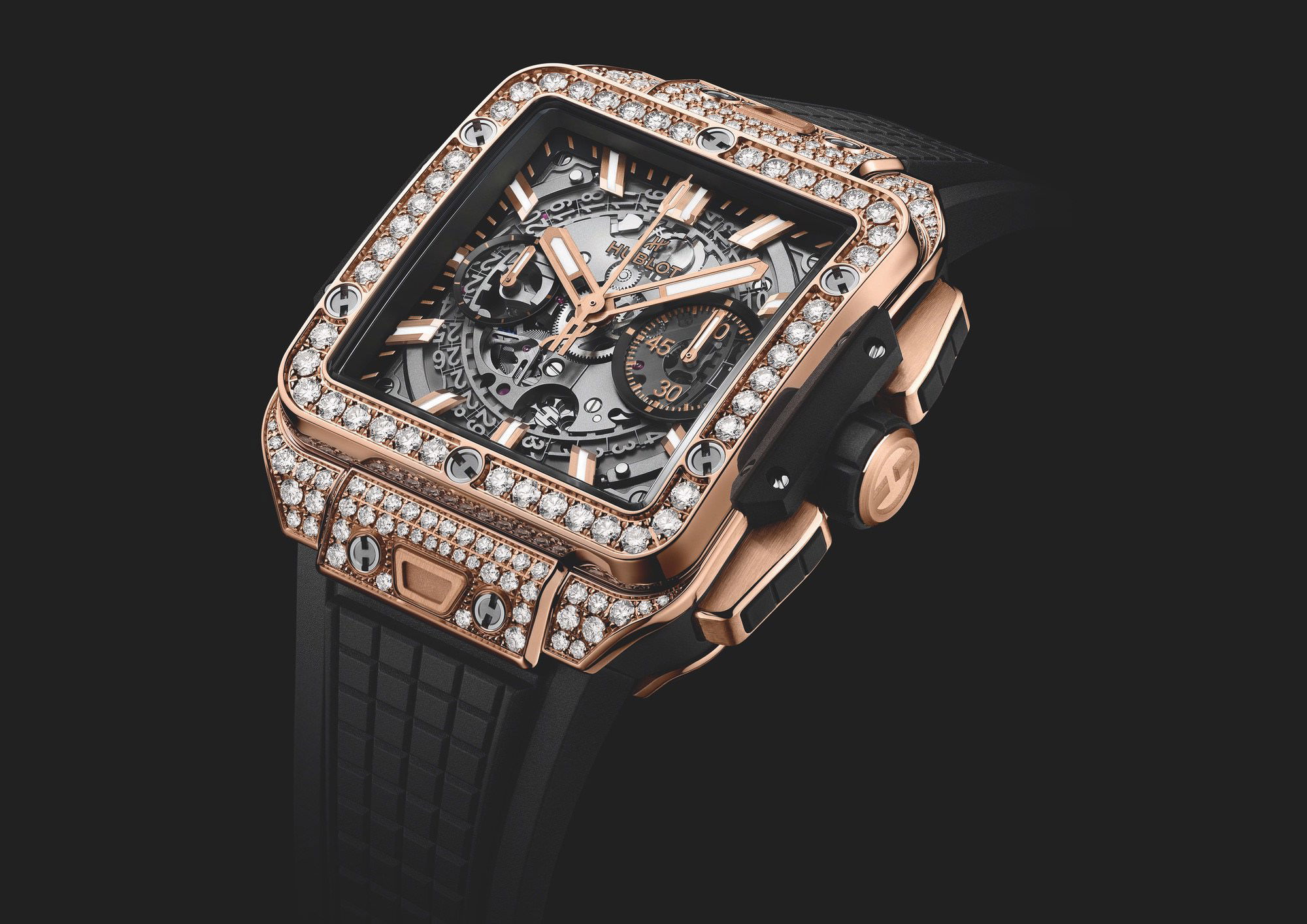 IMG_9081 Hublot Square Bang Unico King Gold Pave 821.OX.0180.RX.1604 Replica 6