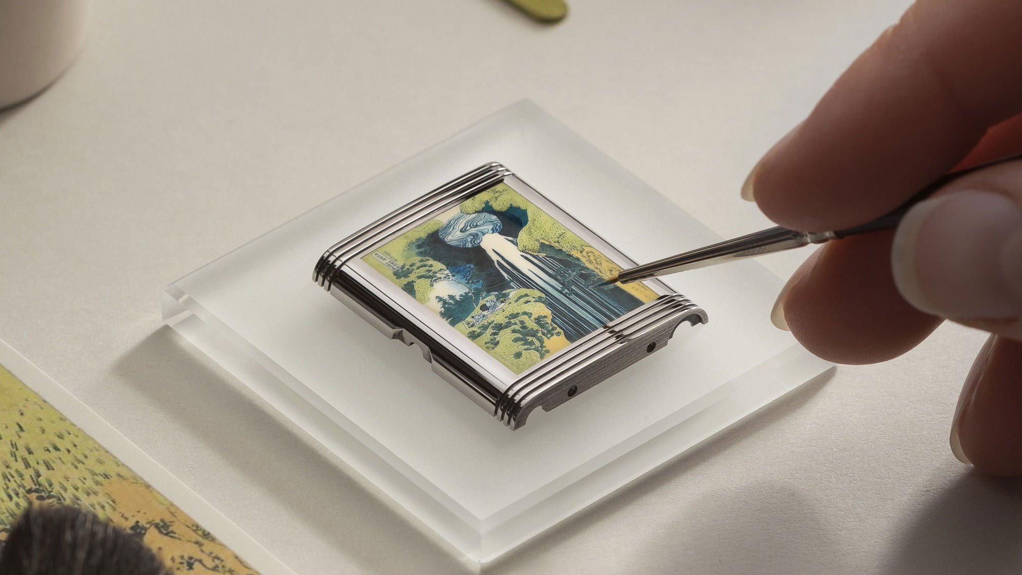 IMG_9081 Jaeger-LeCoultre Reverso Tribute Enamel Hokusai ‘Amida Falls’ Q39334T3 Replica 6