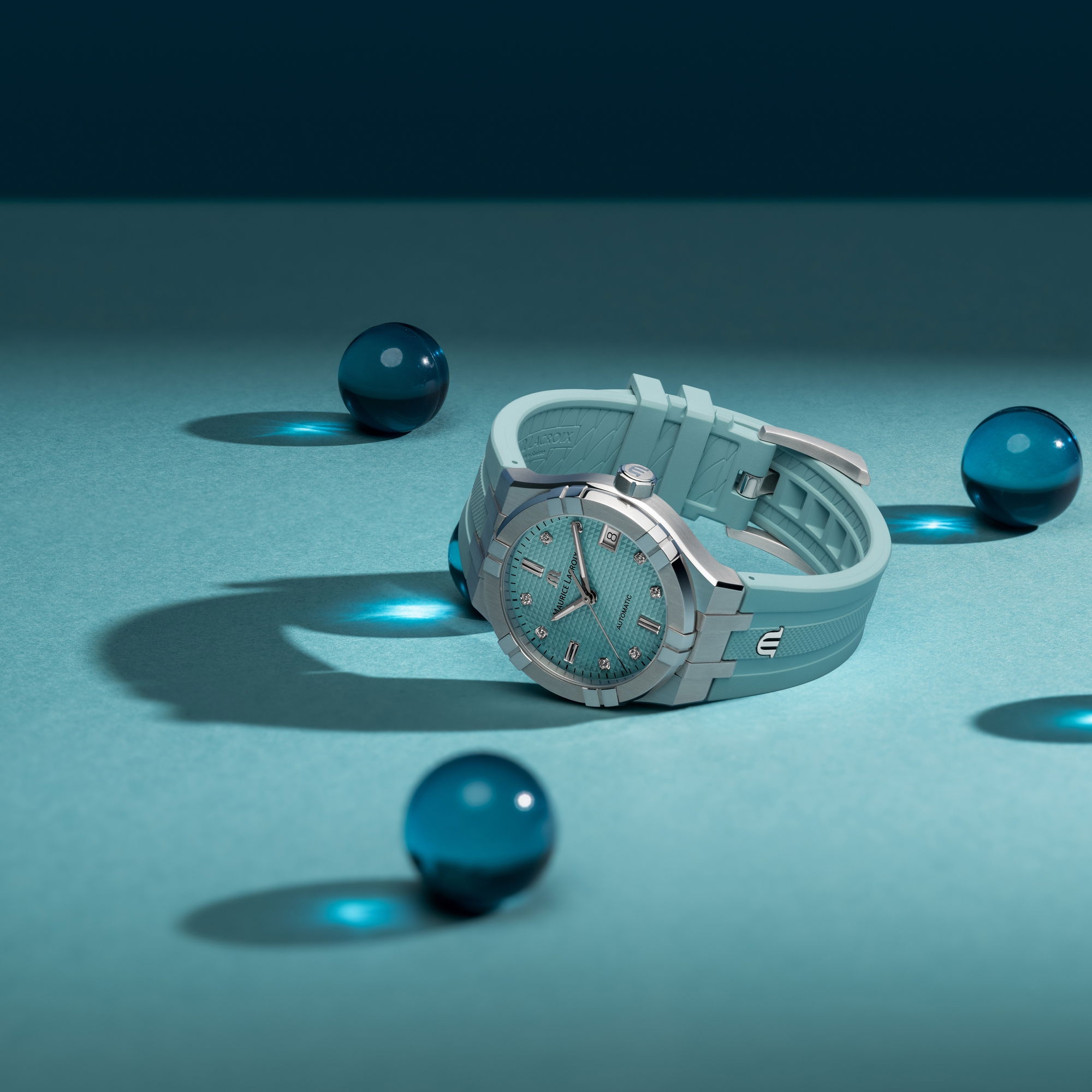 IMG_9081 Maurice Lacroix Aikon Automatic Limited Summer Edition 39 AI6006-SS00F-451-C Replica 6