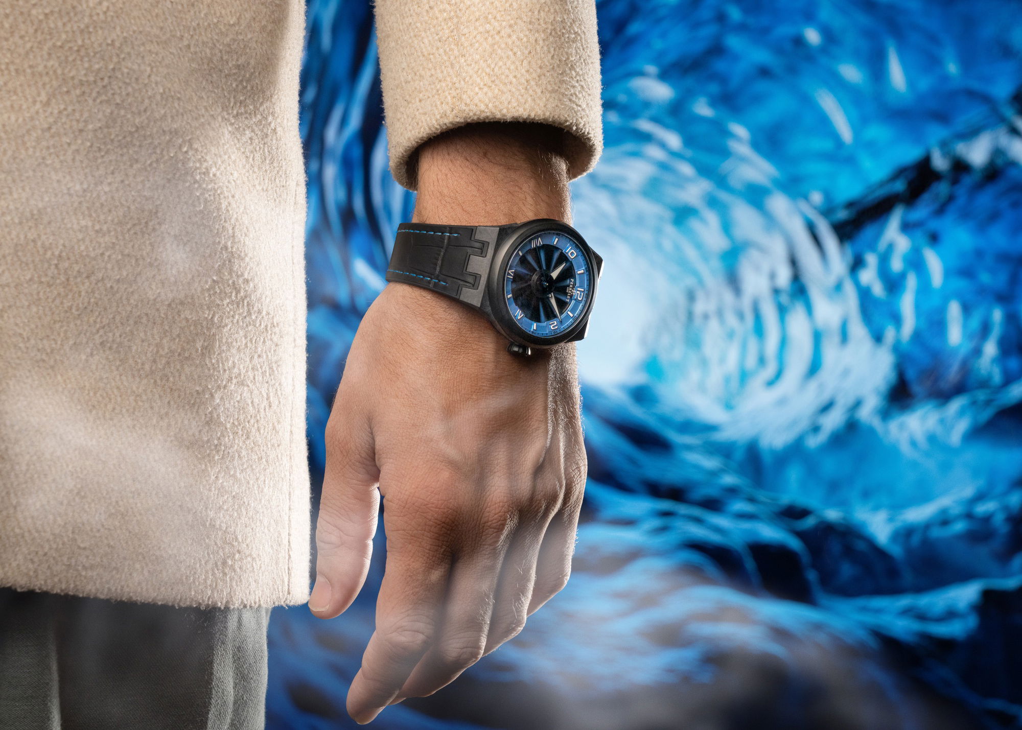 Perrelet Turbine Carbon Ice Blue A4065/5 Replica 6