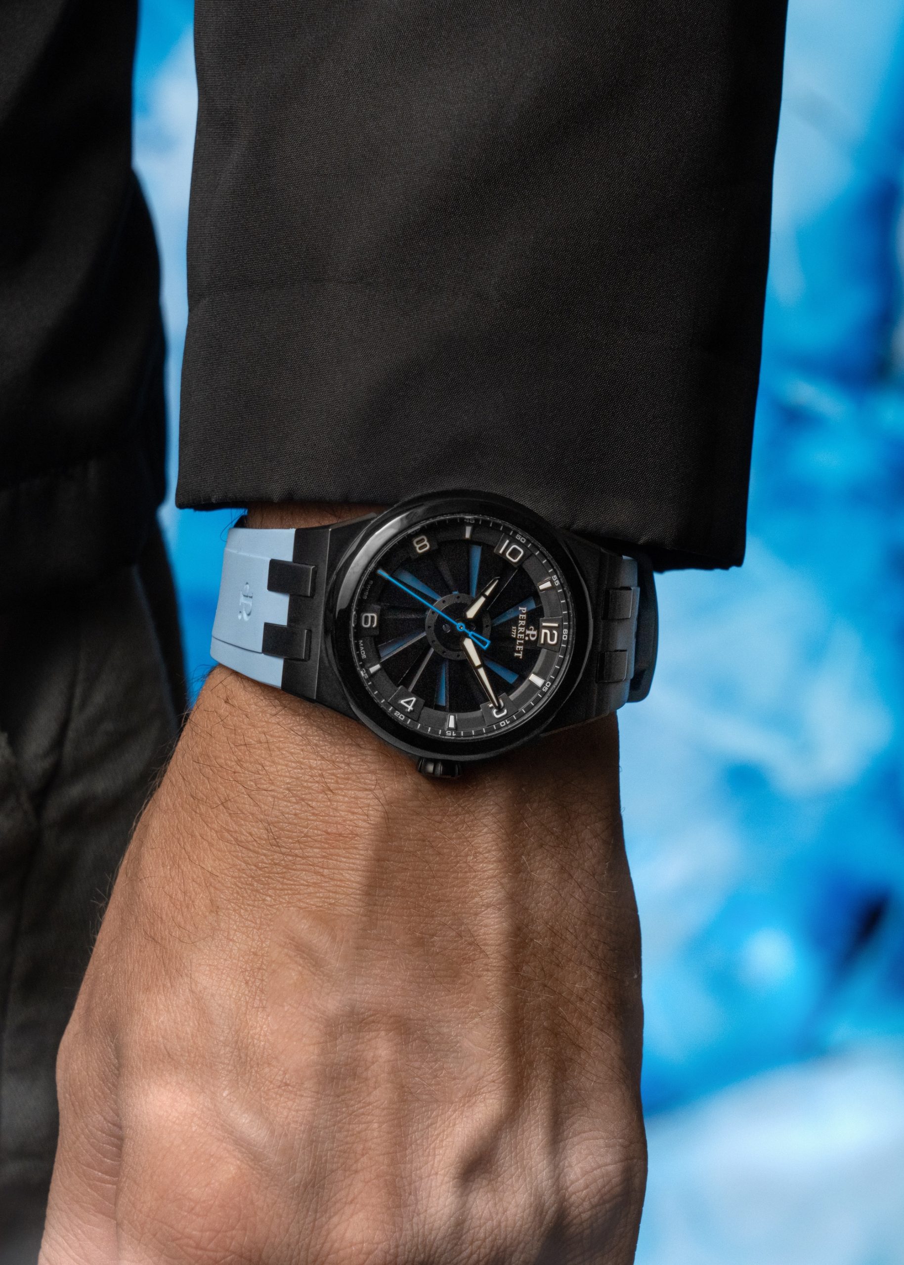 Perrelet Turbine 41 Titanium Ice Blue A4067/7 Replica 6