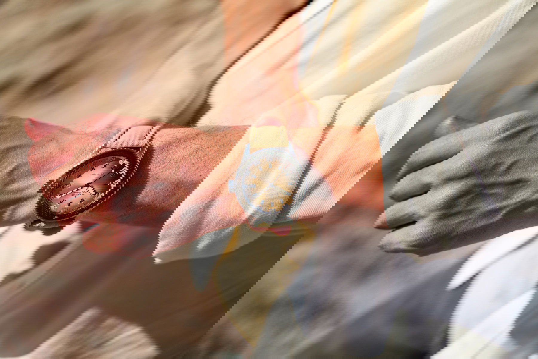 IMG_9081 Blancpain Fifty Fathoms Bathyscaphe Day Date Desert Edition 5052 1146 E52A Replica 7