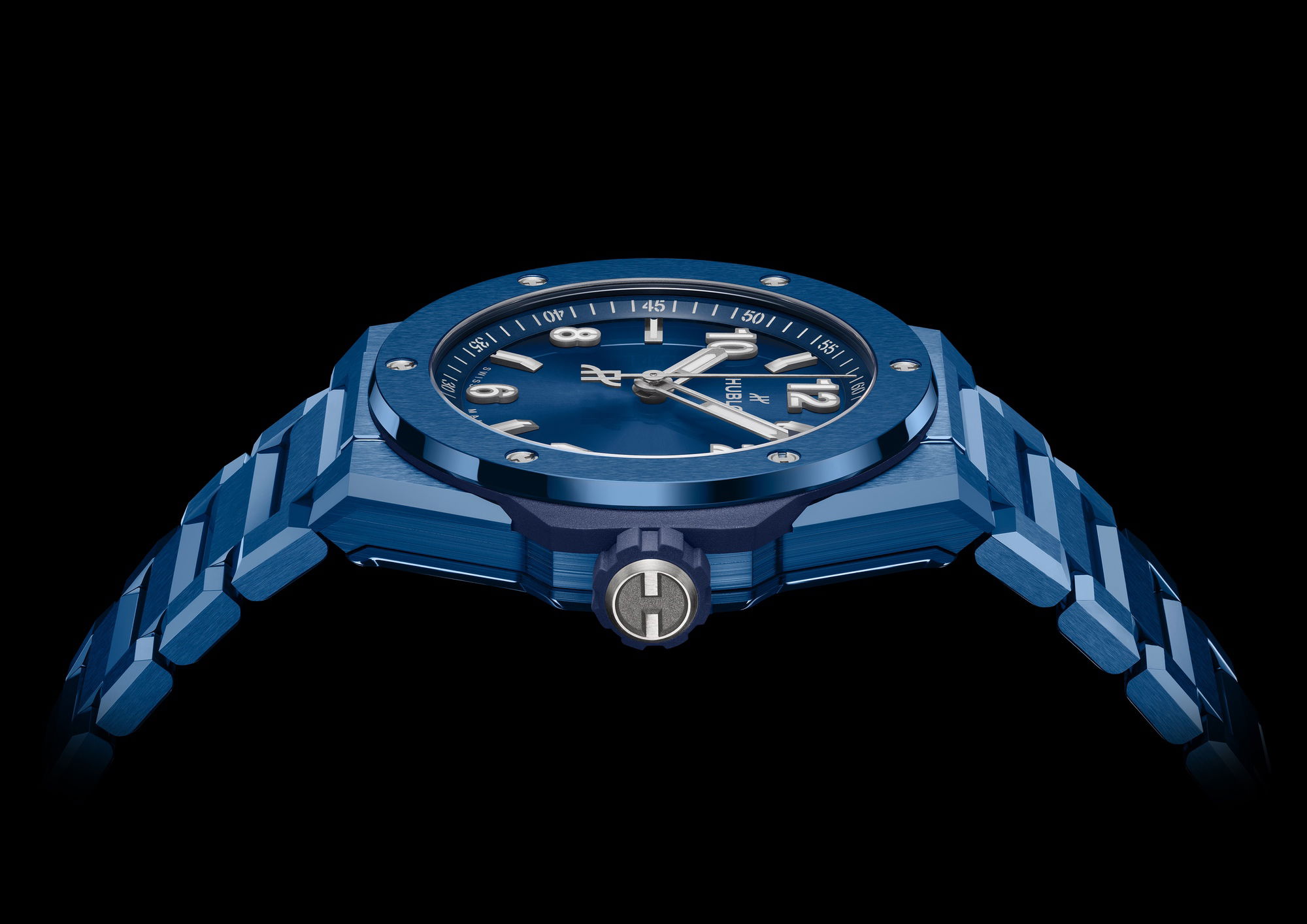 IMG_9081 Hublot Big Bang Integrated Time Only Blue Ceramic 457.EX.7170.EX Replica 7