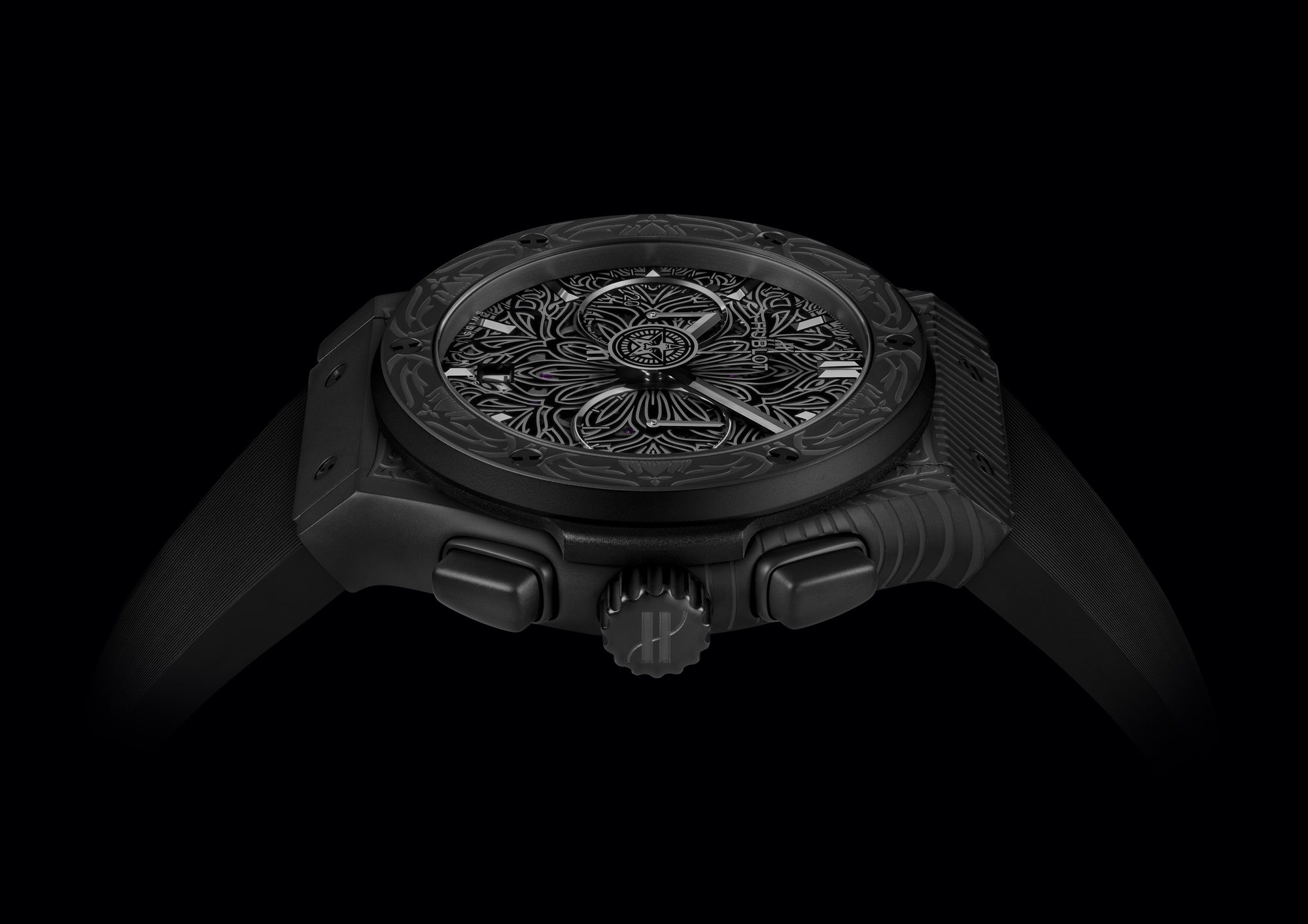 IMG_9081 Hublot Classic Fusion Aerofusion Chronograph All Black Shepard Fairey 525.CI.0117.RX.SHF22 Replica 7