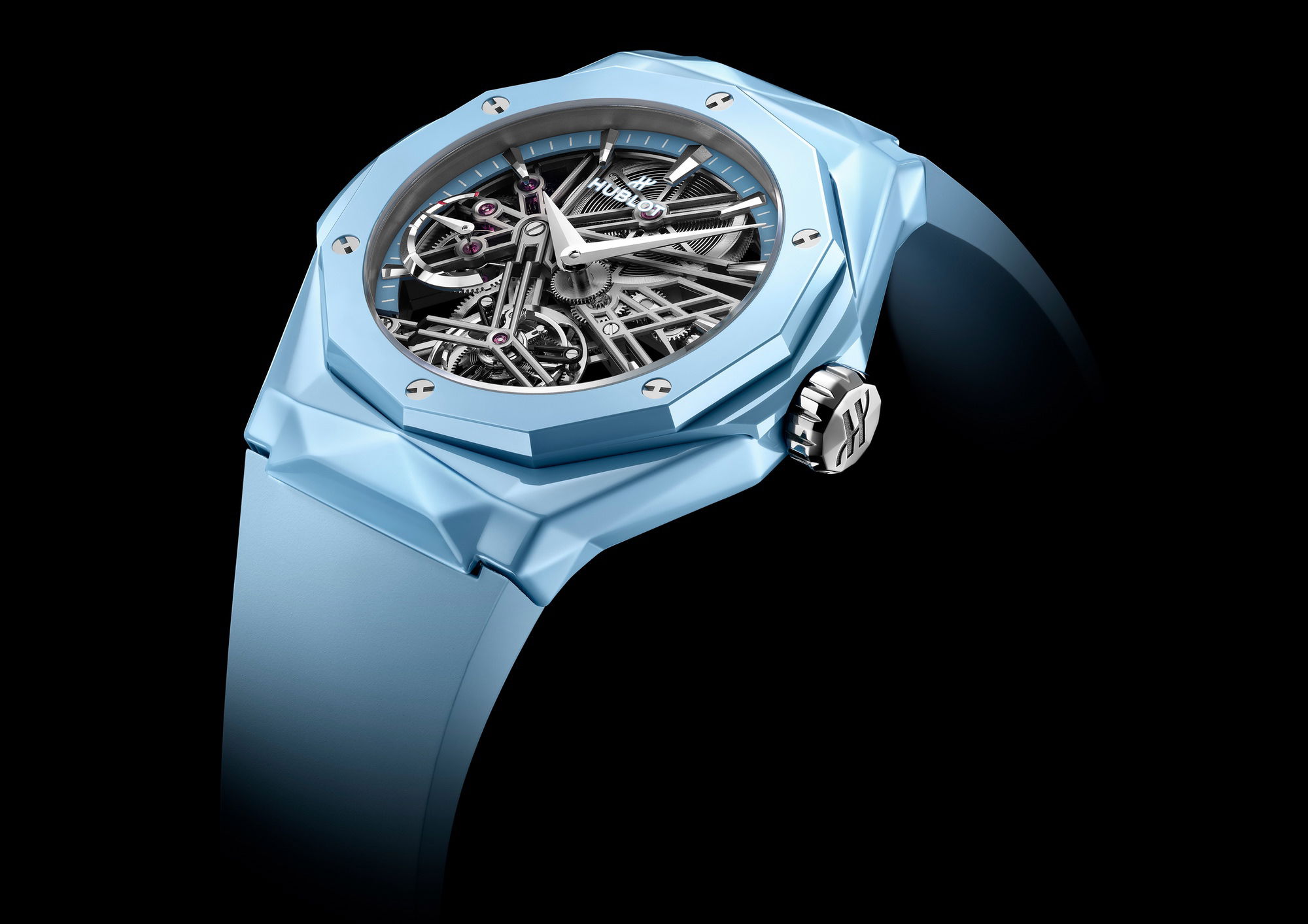 IMG_9081 Hublot Classic Fusion Tourbillon Orlinski Ceramic Sky Blue 505.ES.5129.RX.ORL24 Replica 7