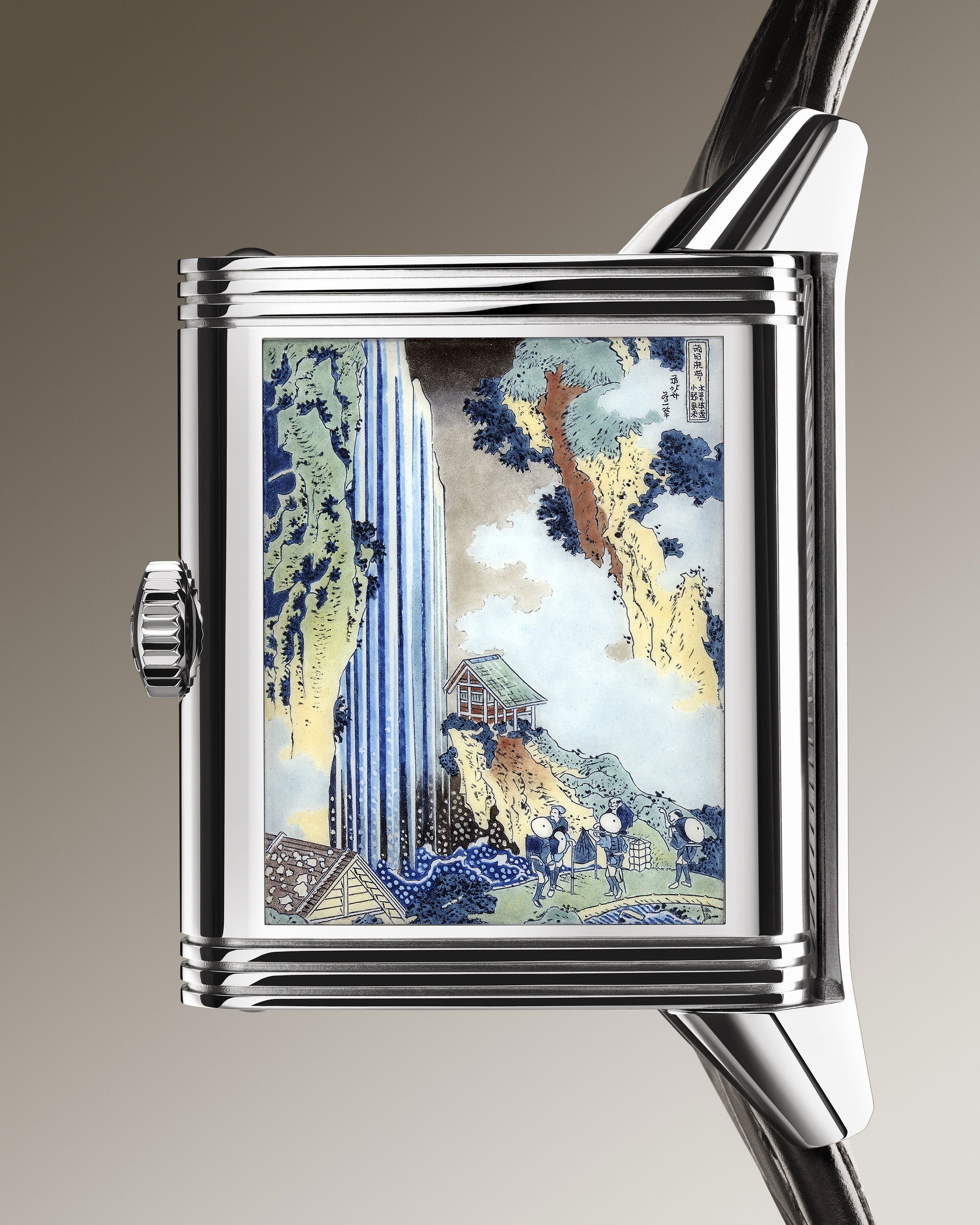 IMG_9081 Jaeger-LeCoultre Reverso Tribute Enamel Hokusai – The Waterfall at Ono Q39334T5 Replica 7