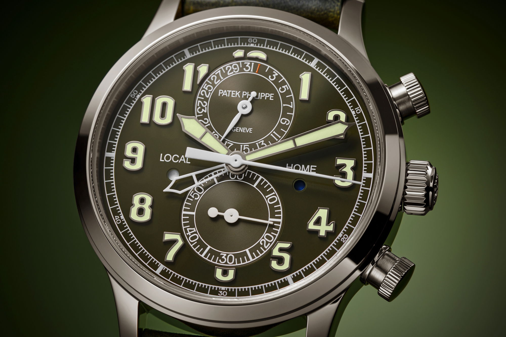 IMG_9081 Patek Philippe Calatrava Pilot Travel Time Chronograph 5924G-010 Replica 7