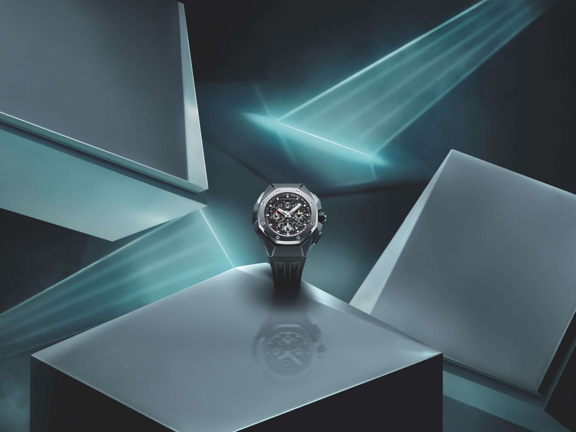 IMG_9081 Audemars Piguet Royal Oak Concept Split-Seconds Chronograph GMT Large Date 26650TI.OO.D013CA.01 Replica 8