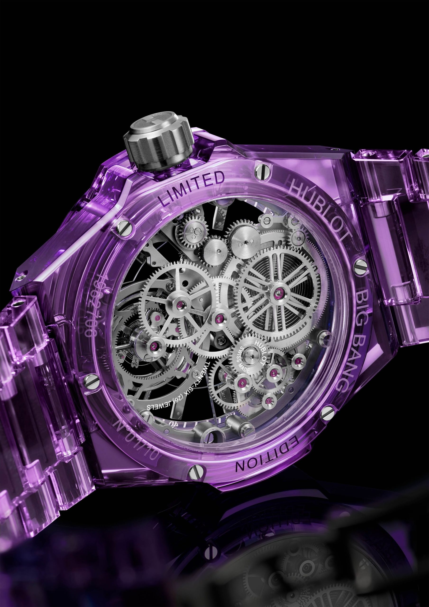 Hublot Big Bang Integrated Tourbillon Full Purple Sapphire 455.JM.0120.JM Replica 8