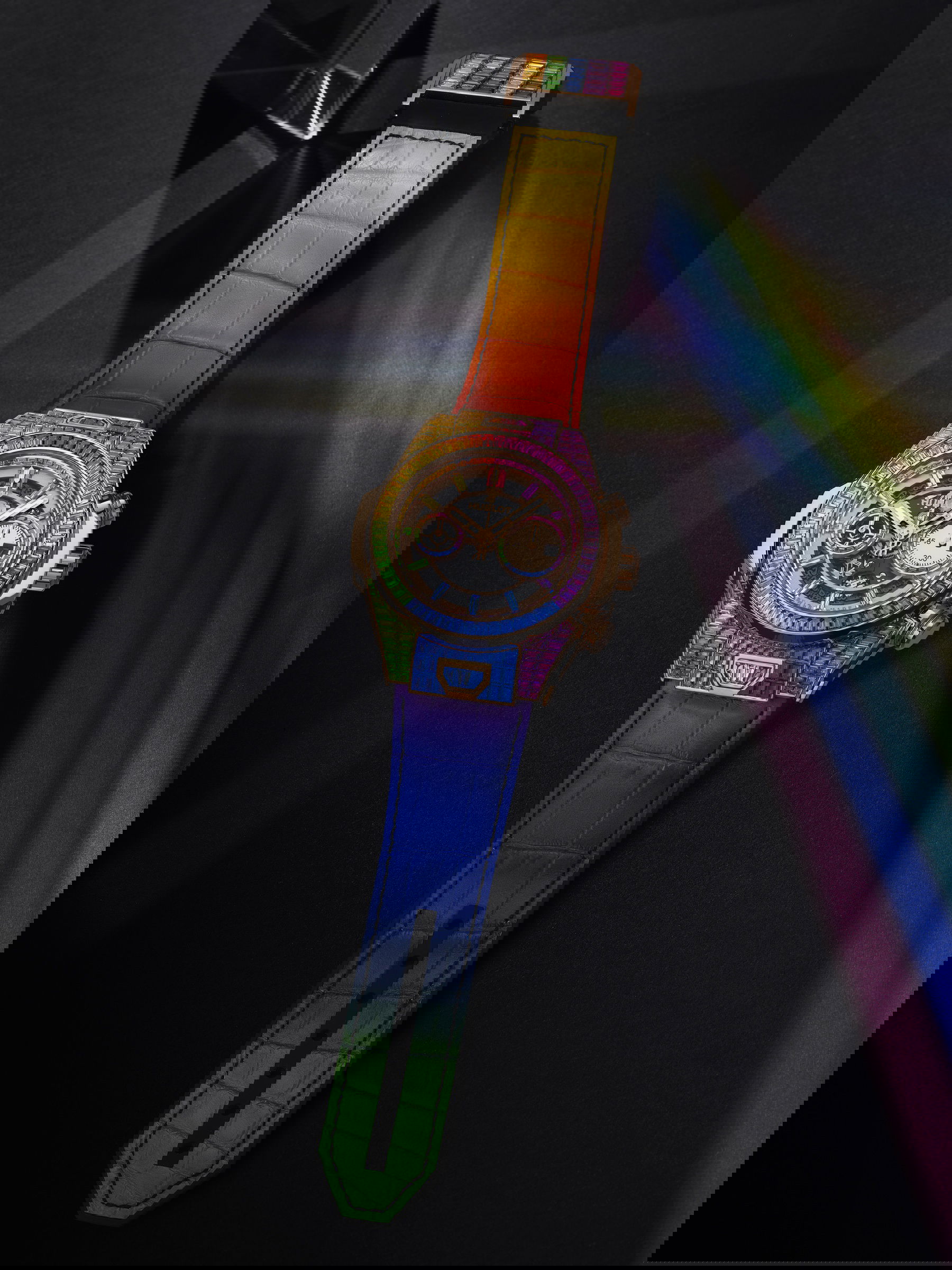 IMG_9081 Hublot Big Bang Unico High Jewelery Rainbow 411.OX.9099.LR.9999 Replica 8