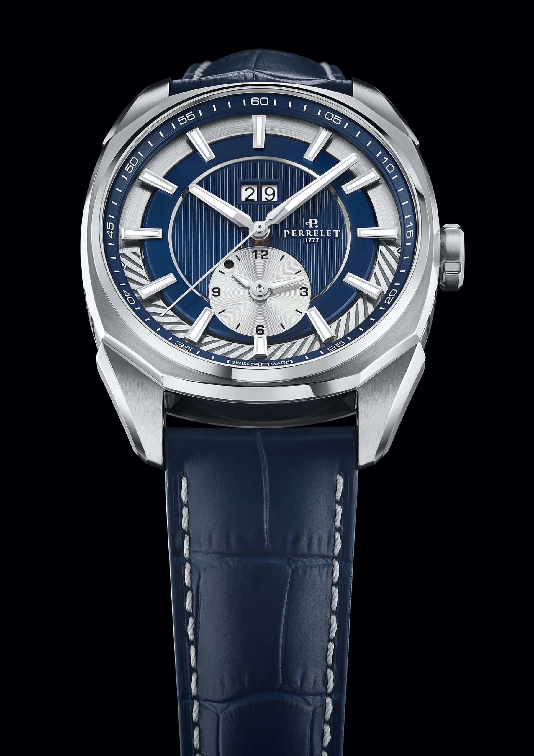 IMG_9081 Perrelet LAB Peripheral Dual Time Big Date Blue A1101/4 Replica 8