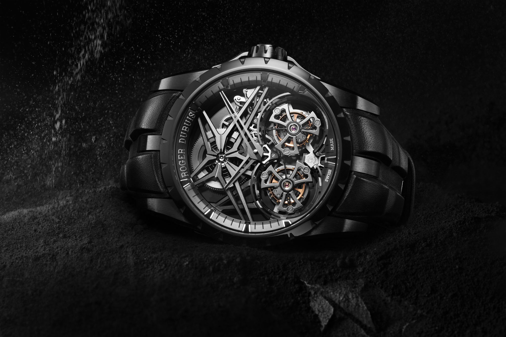 IMG_9081 Roger Dubuis Excalibur Double Tourbillon Black Ceramic RDDBEX0820 Replica 8