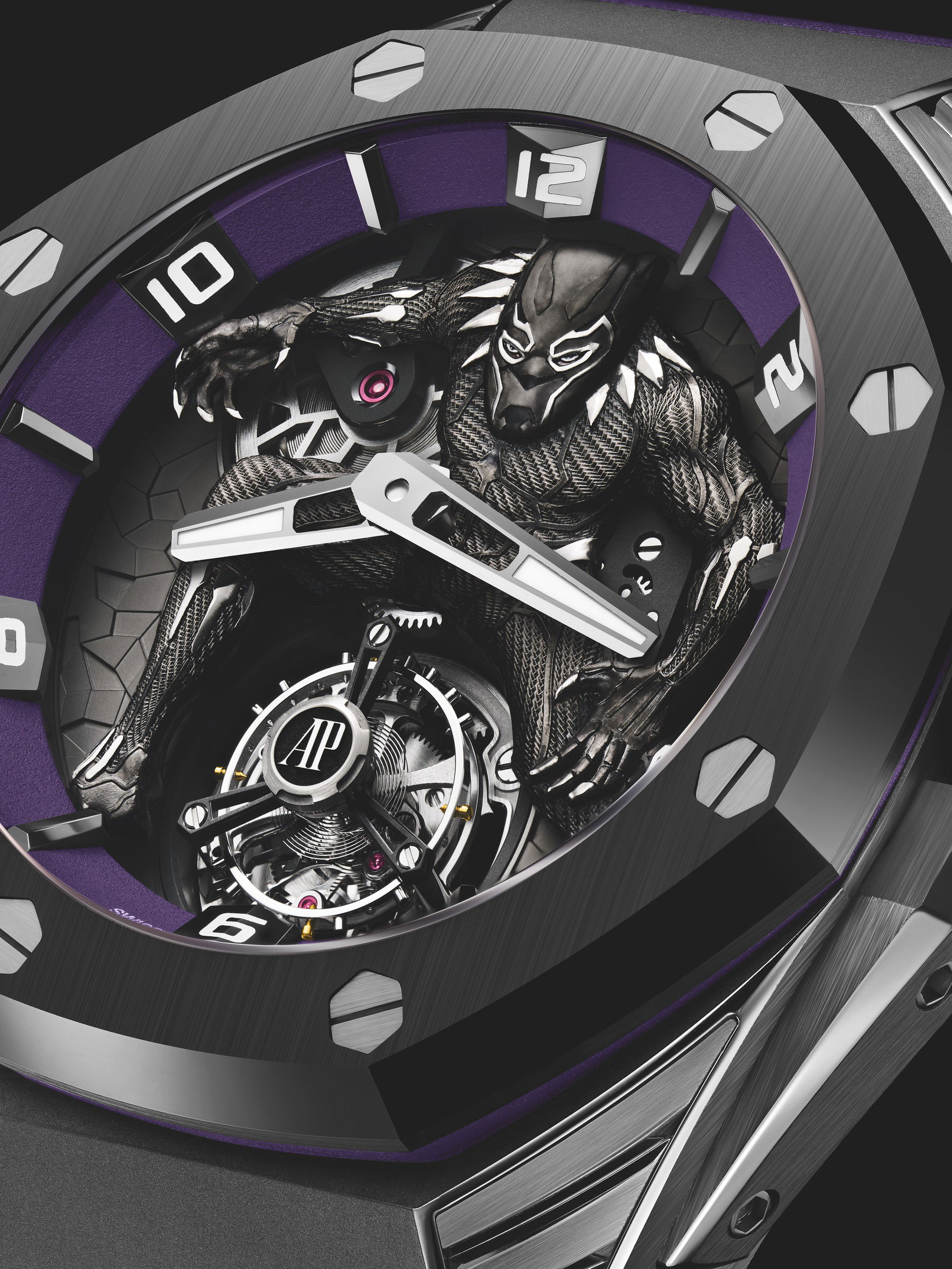Audemars Piguet Royal Oak Concept Black Panther Flying Tourbillon 26620IO.OO.D077CA.01 Replica 8
