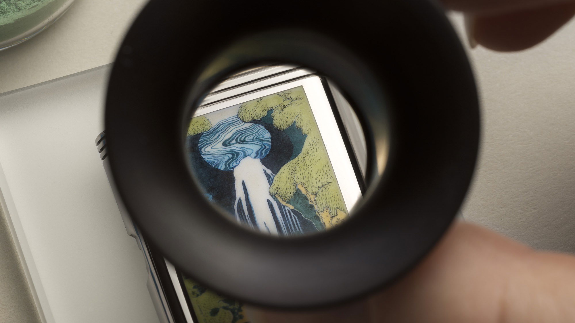 IMG_9081 Jaeger-LeCoultre Reverso Tribute Enamel Hokusai ‘Amida Falls’ Q39334T3 Replica 8