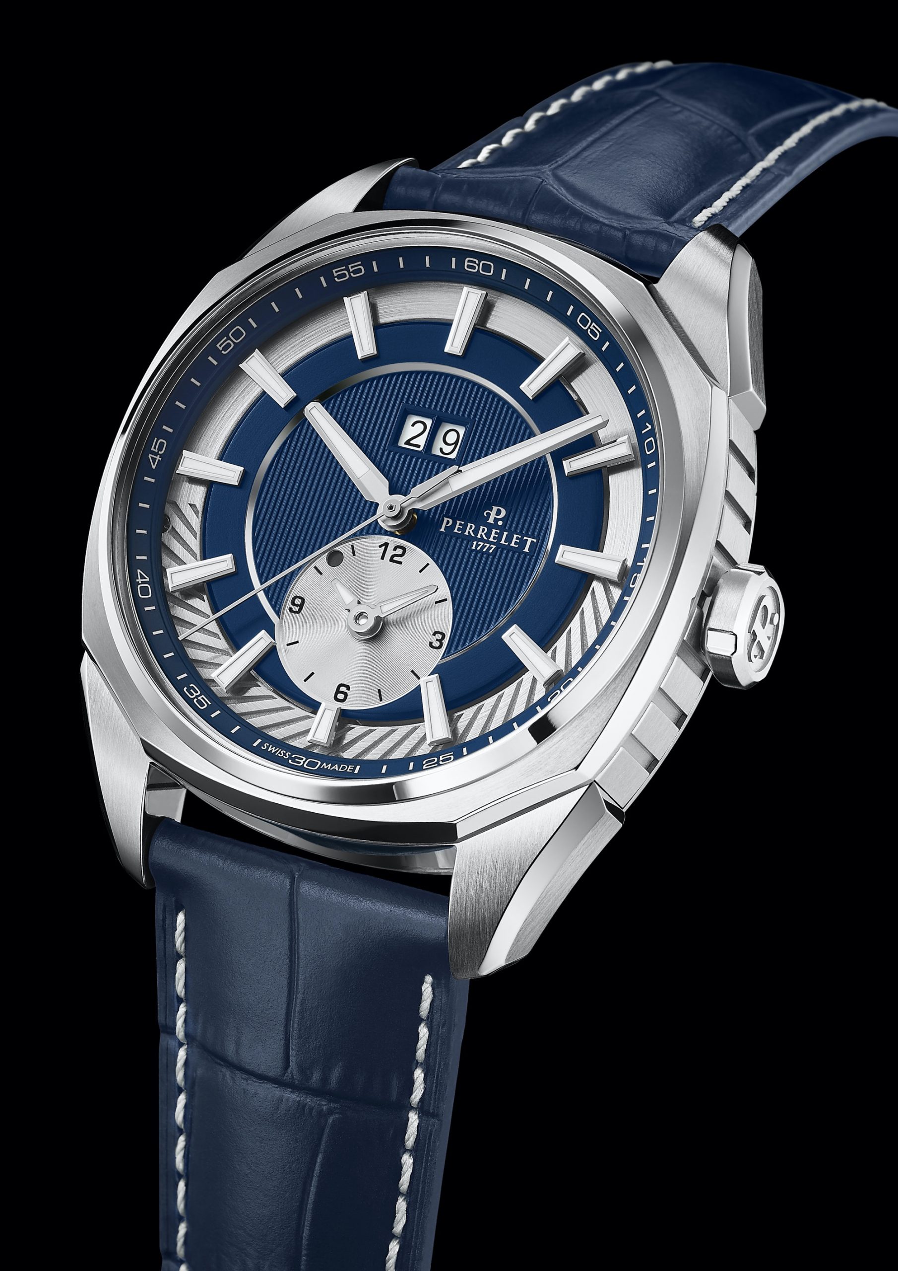 IMG_9081 Perrelet LAB Peripheral Dual Time Big Date Blue A1101/4 Replica 8