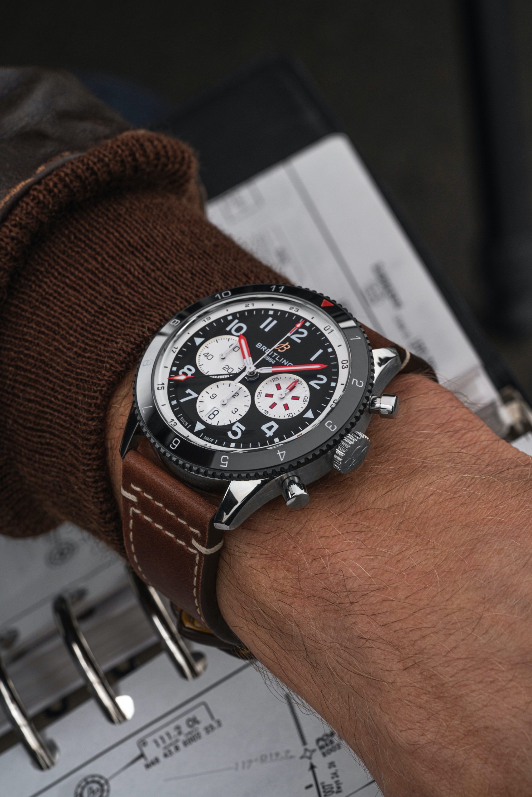 IMG_9081 Breitling Super AVI B04 Chronograph GMT 46 Mosquito YB04451A1B1X1 Replica 8