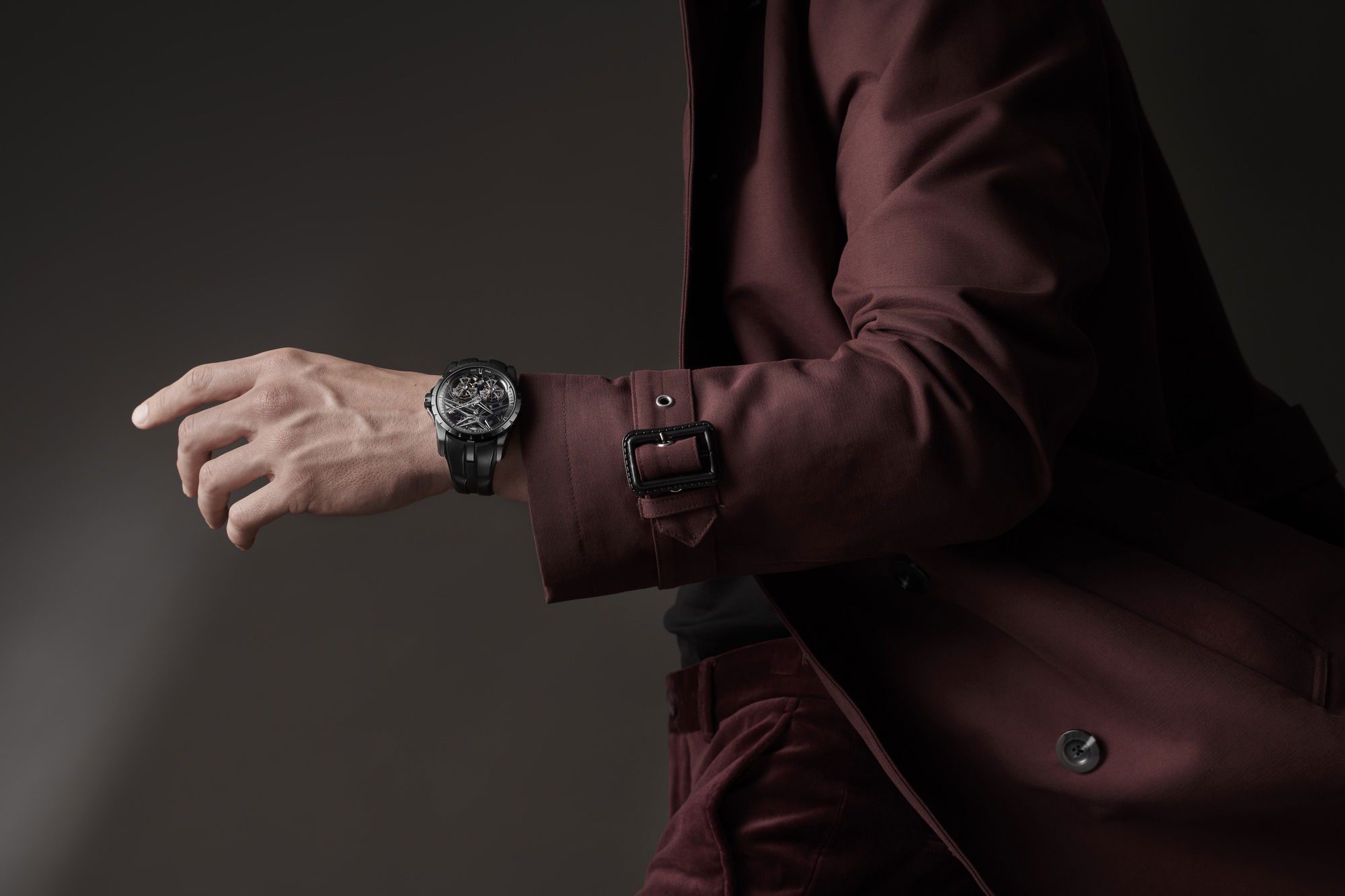 IMG_9081 Roger Dubuis Excalibur Double Tourbillon Black Ceramic RDDBEX0820 Replica 8