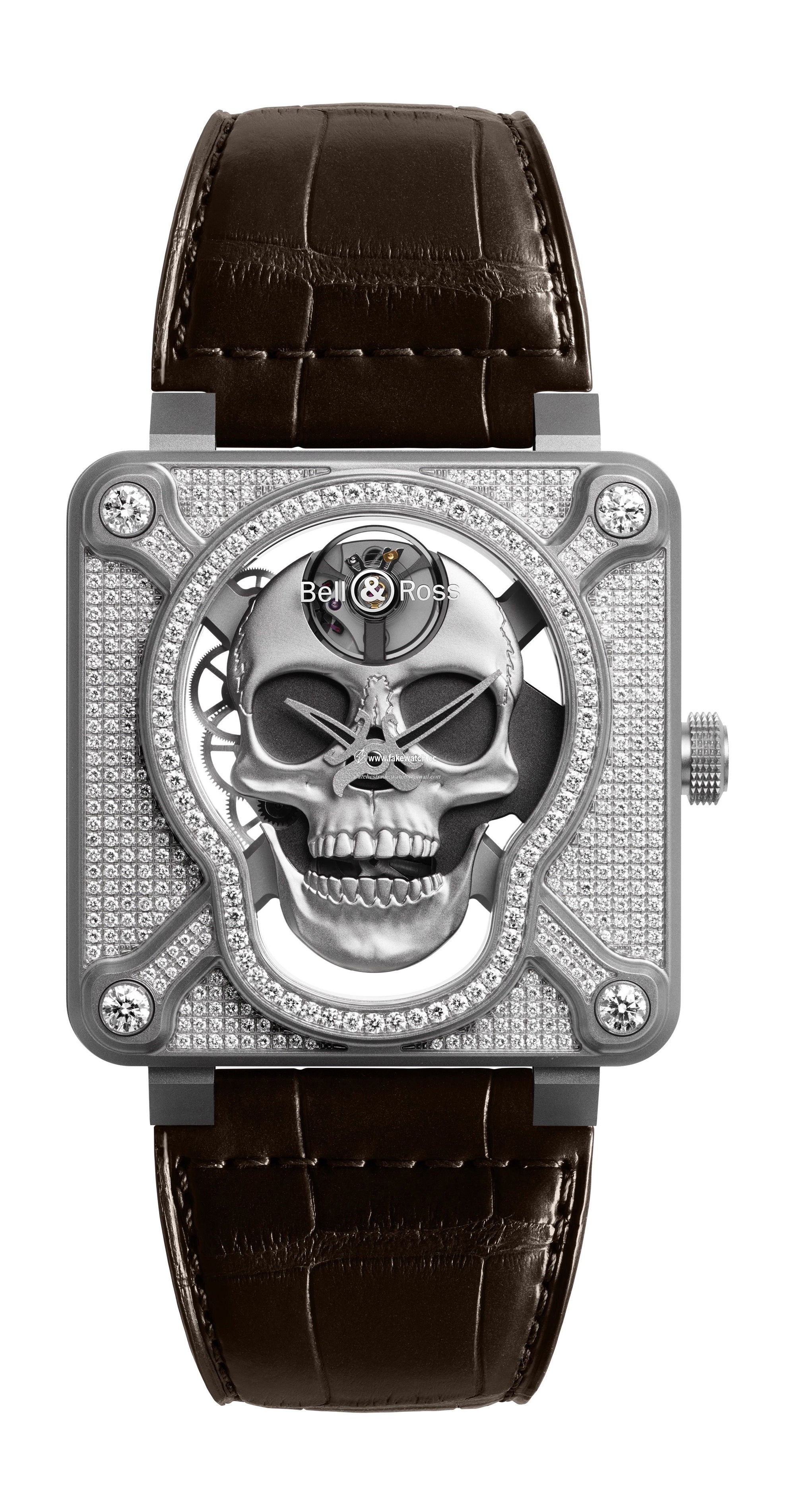 Bell & Ross BR 01 Laughing Skull Full Diamond BR01-SKULL-SK-FLD