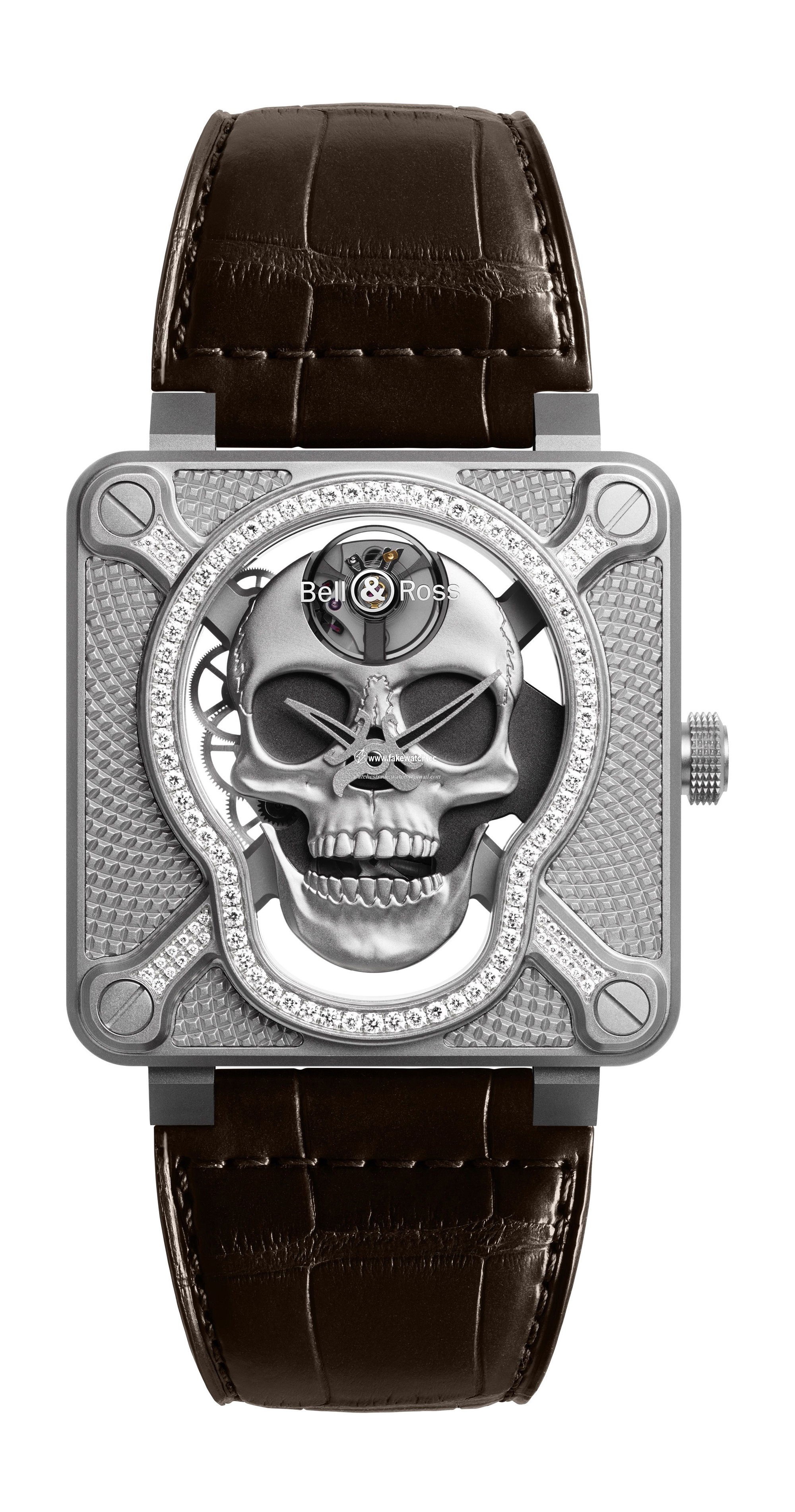 Bell & Ross BR 01 Laughing Skull Light Diamond BR01-SKULL-SK-LGD