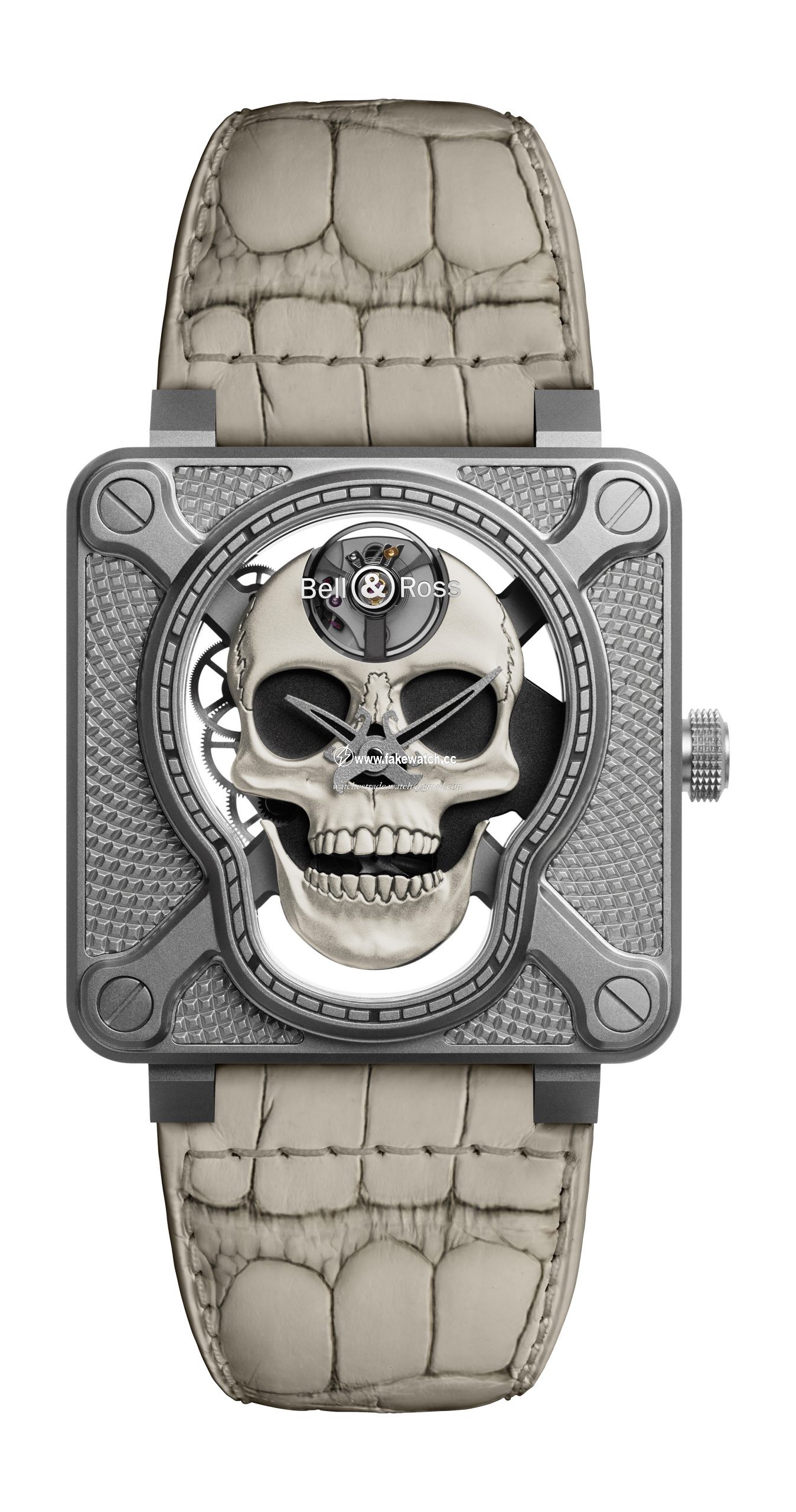 Bell & Ross BR 01 LAUGHING SKULL WHITE BR01-SKULL-O-SK-ST