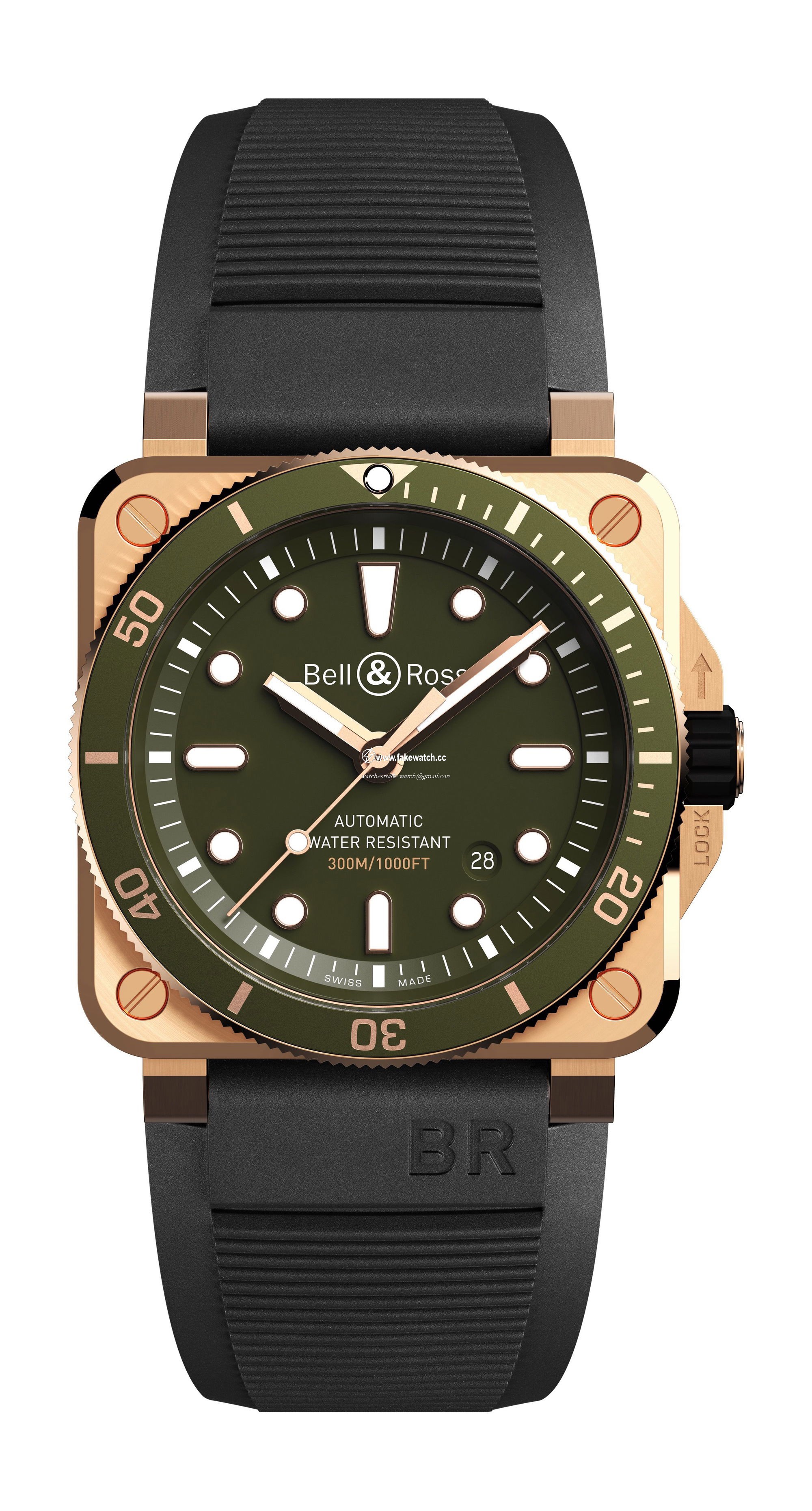 Bell & Ross BR 03-93 DIVER GREEN BRONZE BR0392-D-G-BR/SCA