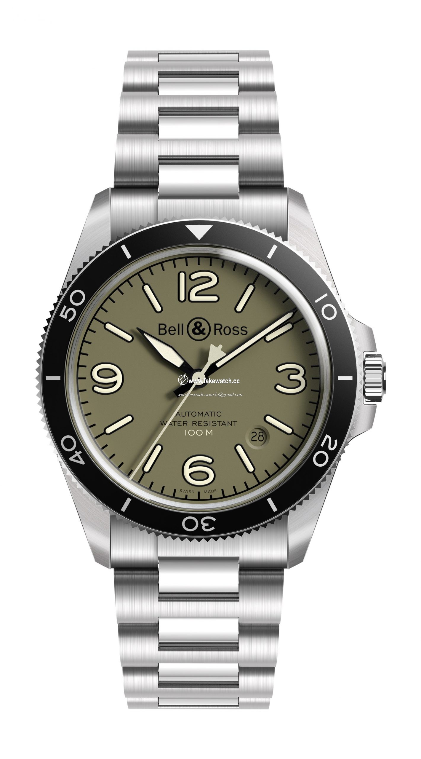 Bell & Ross BR V2-92 Military Green BRV292-MKA-ST/SST