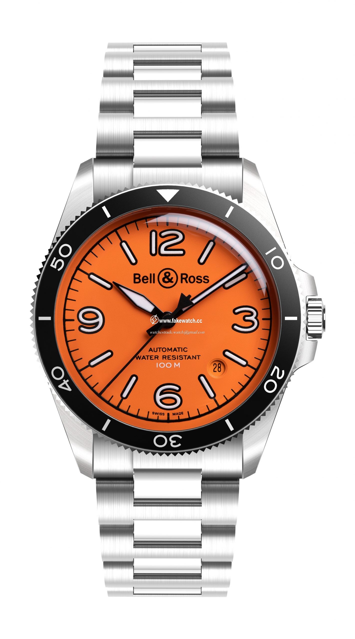 Bell & Ross BR V2-92 ORANGE BRV292-O-ST/SST