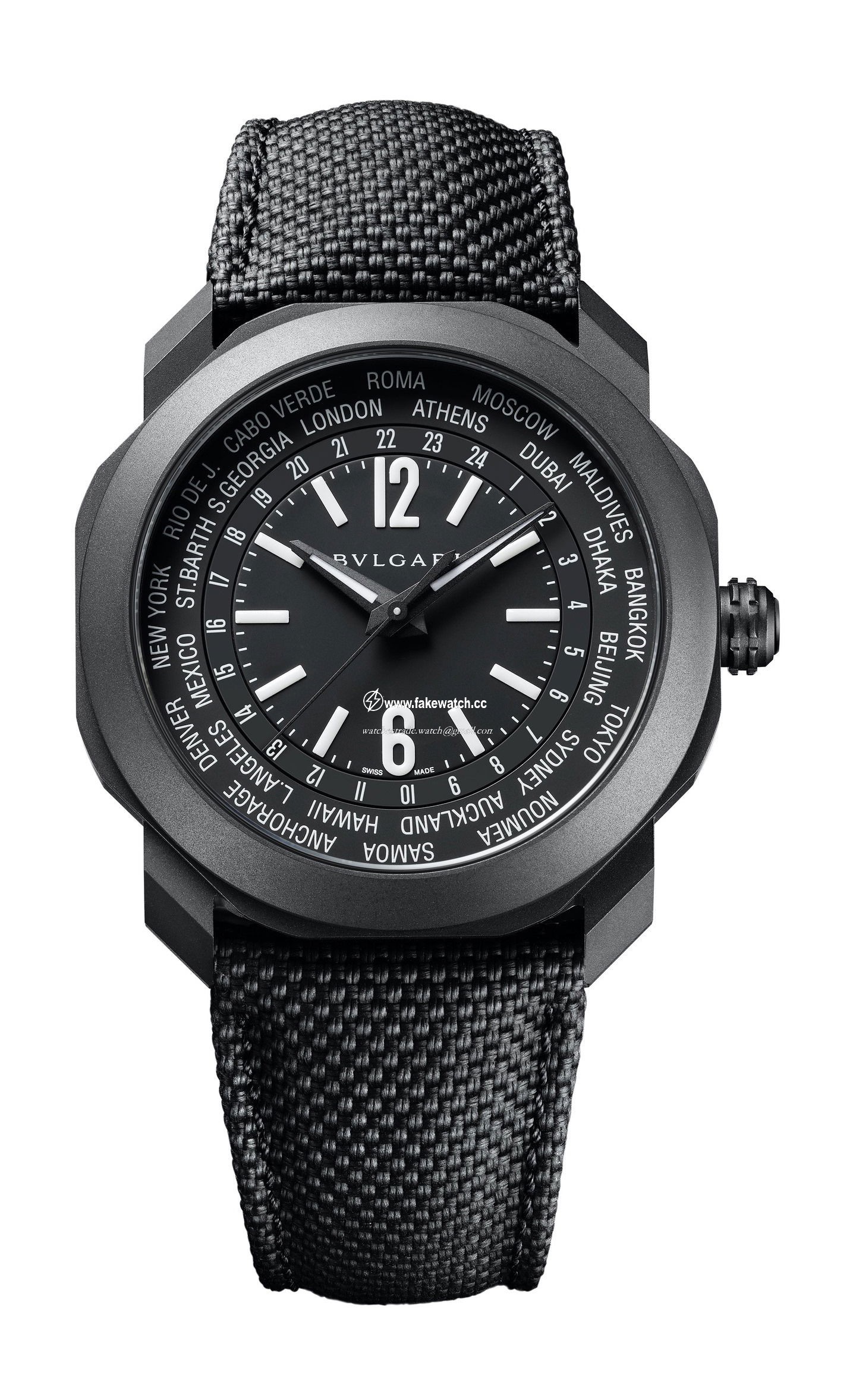 Bvlgari Octo Roma Worldtimer Steel D.L.C. 103486