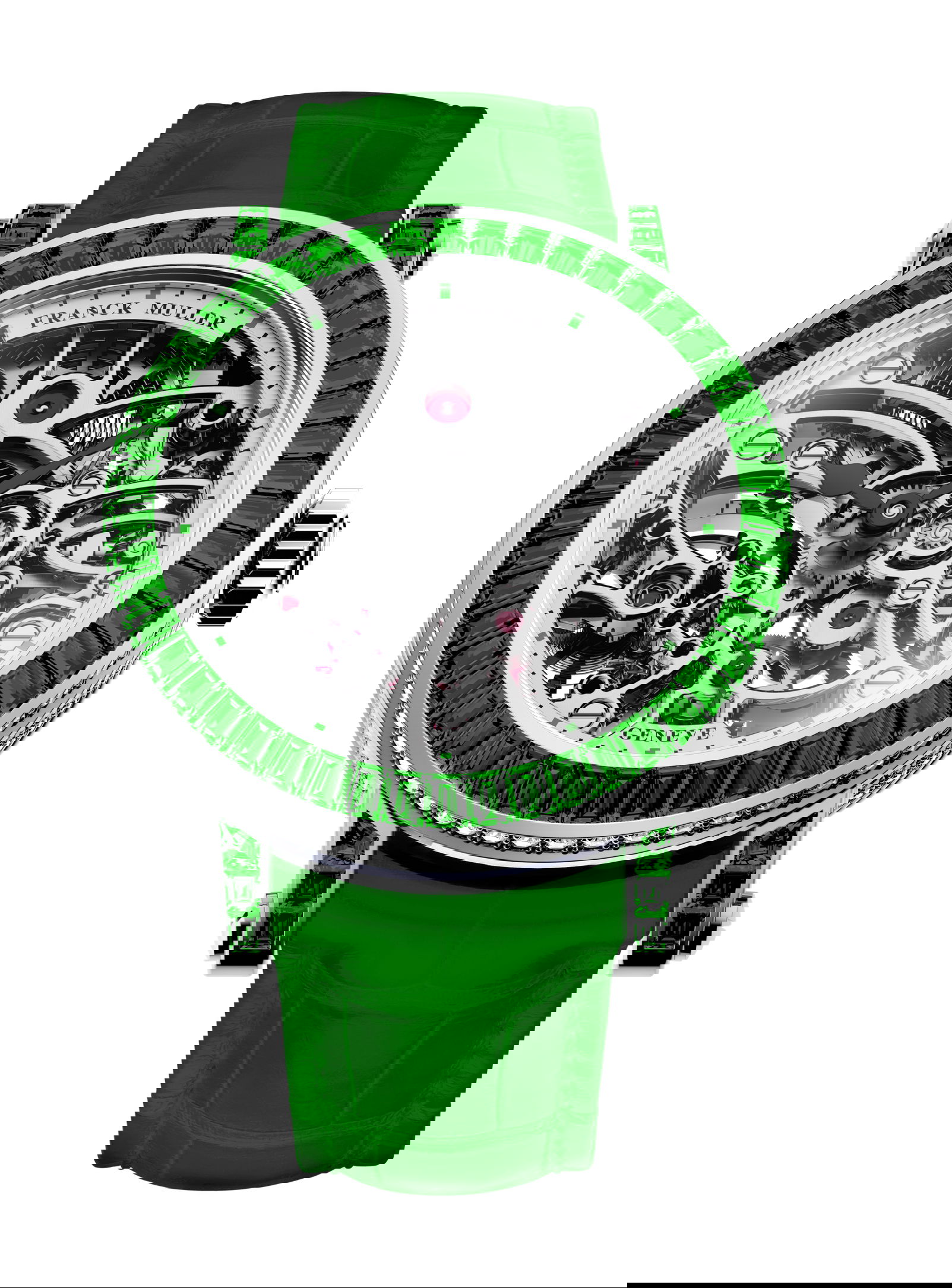 Franck Muller Round Skeleton Baguette 7031-B-S6-SQT-BAG-EME-OG