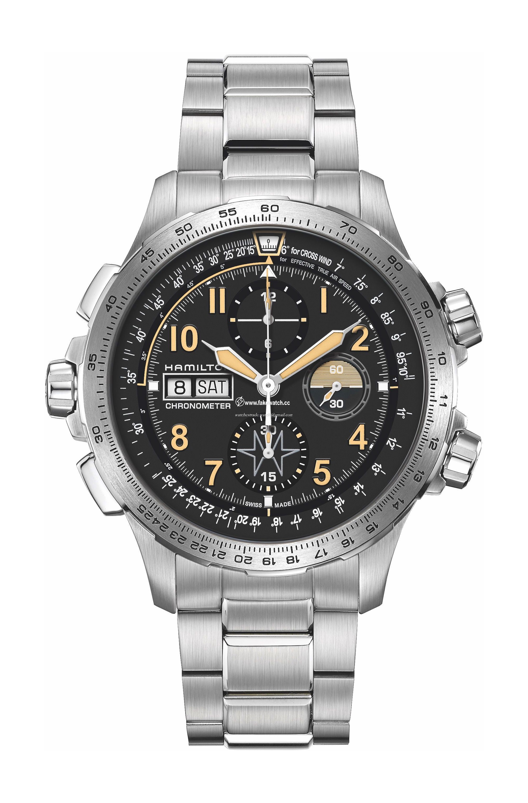 Hamilton Khaki Aviation Khaki X Wind Day Date Auto Chrono H77796135
